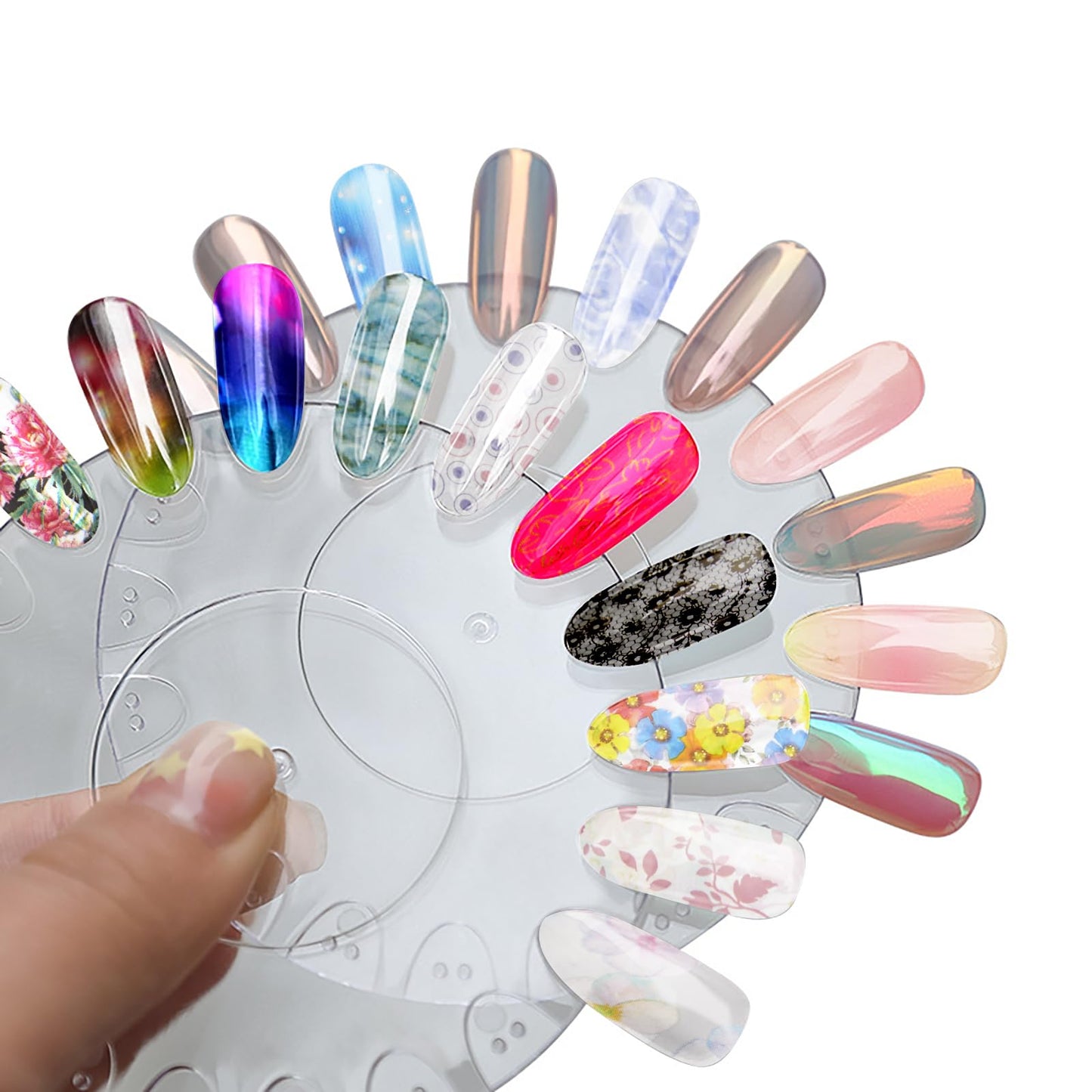 WOKOTO 300 Sheets Nail Foils Transfer Kit, Holographic Flower Marble Foil Sheets for Nail Art Transfer Paper, 1 Set for All Various Designs Nail Foil Transfer for Women Girls Nails