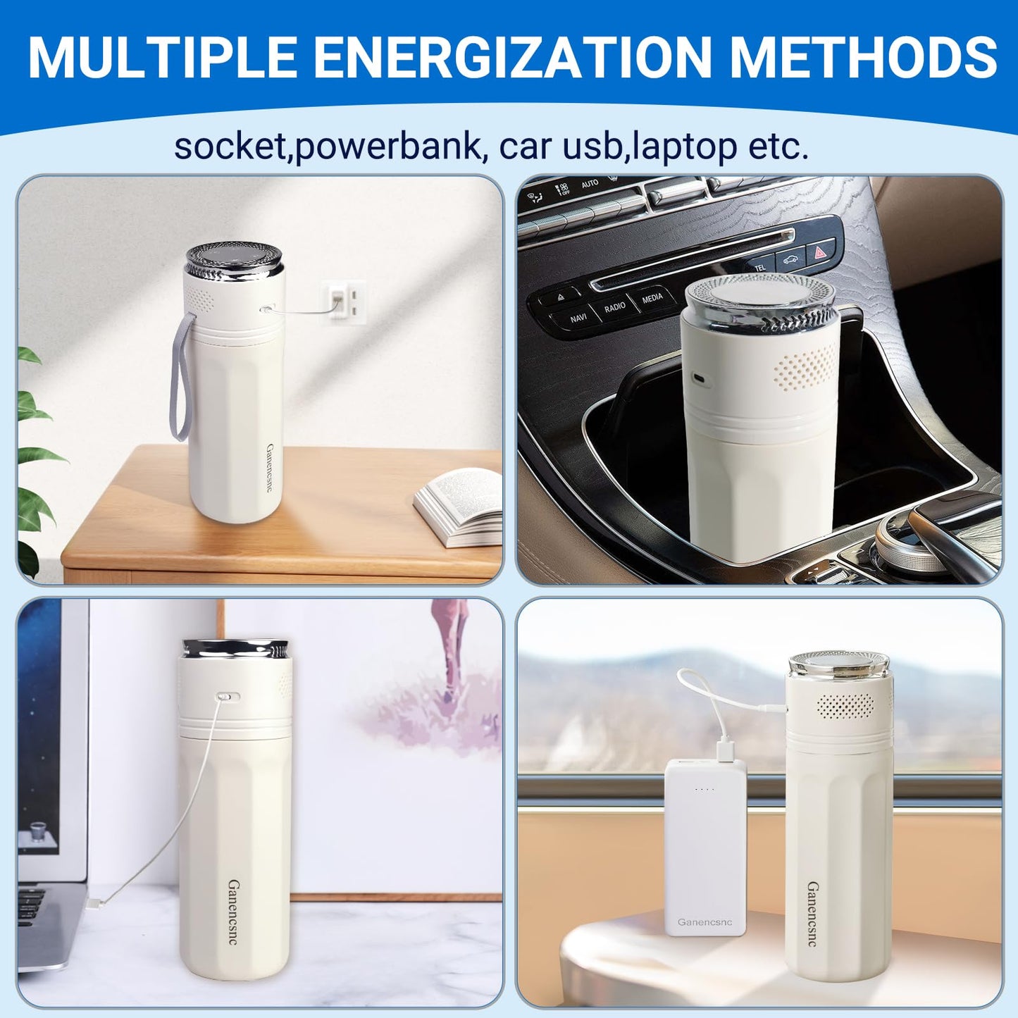 Electric Insulin Cooler Travel Case TSA Approved，USB Type-C Smart Cooling, 20000mAh Power Bank ，Large Capacity Medication Cooler ，Medical Cooler for Travel （White, 20000mAh Power Bank）