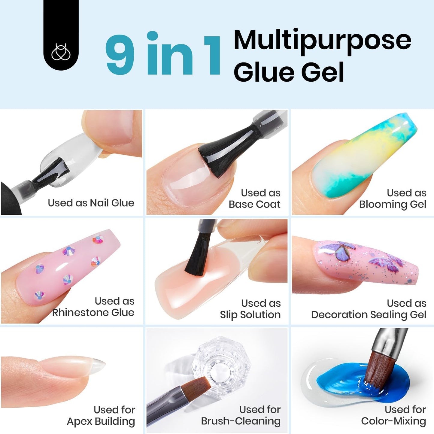 Beetles Gel Nail Kit Easy Extension Set With 500Pcs Medium Coffin Shaped Tips 5 in 1 Nail Glue Base Gel and Innovative Led Lamp Easy Funny Diy False Tips Art at Home Day