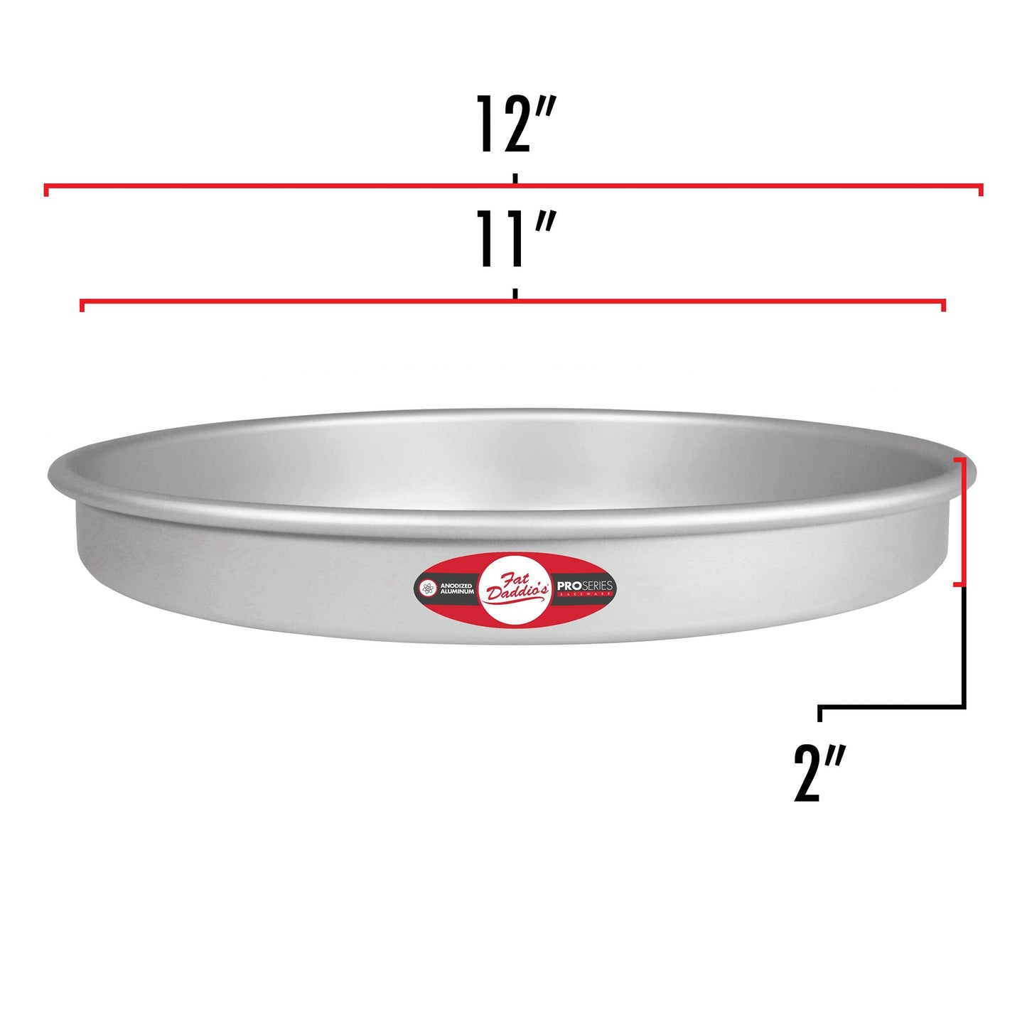 Fat Daddio's Round Cake Pan, 11 x 2 Inch, Silver