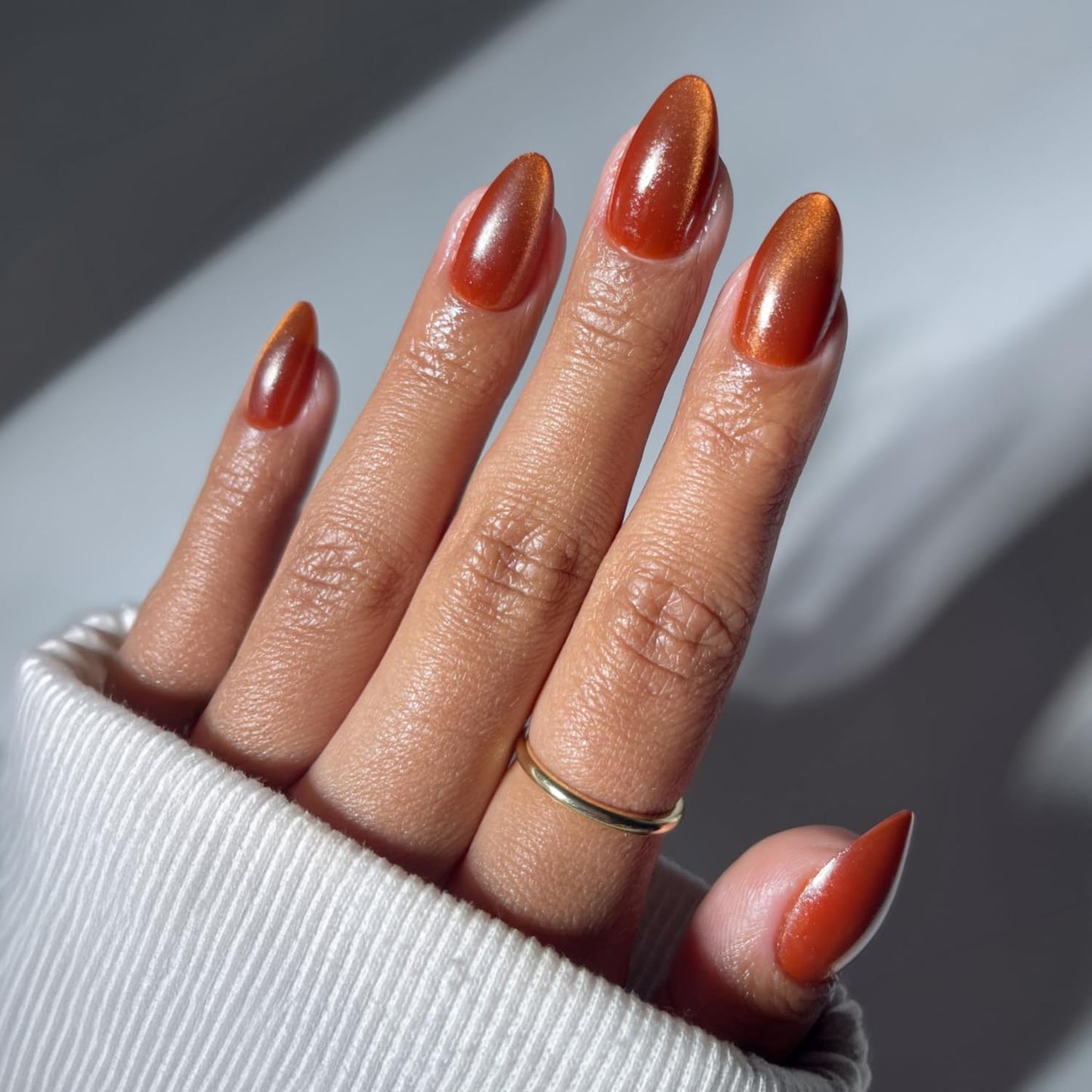 Glamnetic Short Almond Press-On Nails Bundle - Sicilian Sun, Sunbaked & Sunset Tide | Brown Fake Nails with a Velvet Finish | Tropical Nails with Brown Floral Designs, Gold Foil | False Nails Nails wi