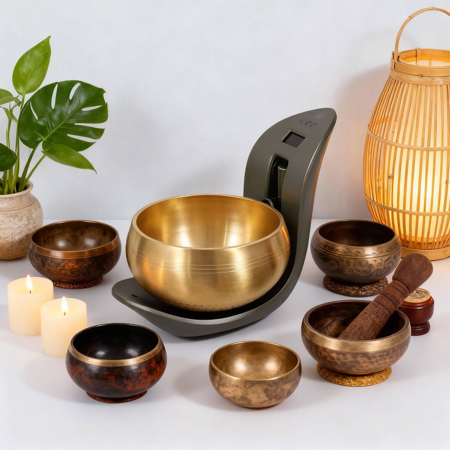 Automatic Singing Bowl – Hands-Free Sound Healing Bowl for Meditation, Yoga, Mindfulness, Energy Healing, Deep Relaxation & Sleep,Auto-Striking Himalayan Singing Bowl with Resonant Tone
