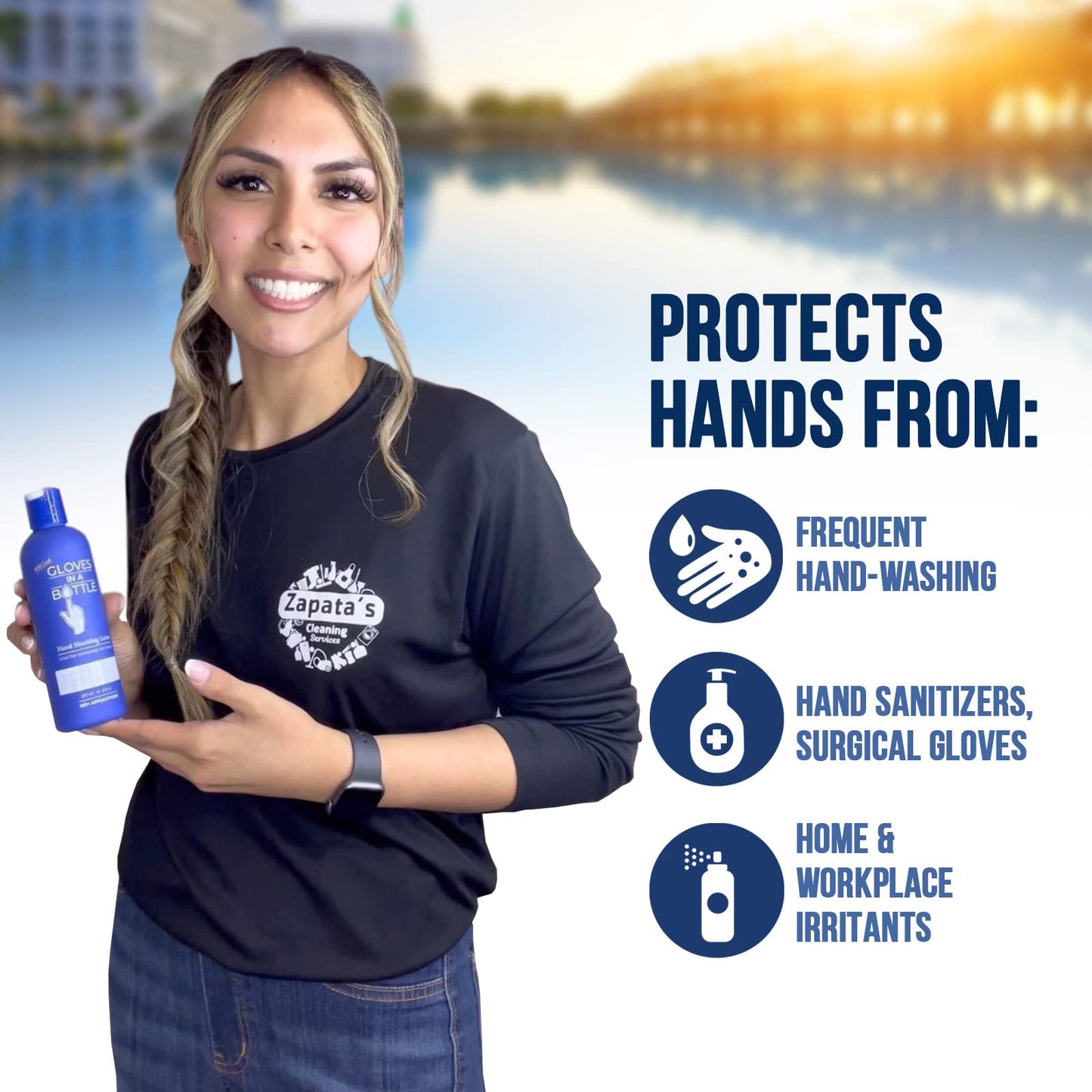 Gloves In A Bottle Shielding Lotion – Protective Lotion for Dry, Cracked & Sensitive Skin |Non-Greasy, Fragrance Free Barrier Moisturizer | Safe for Women, Men, & Babies 6 Months+ | 8 Oz with New Pump