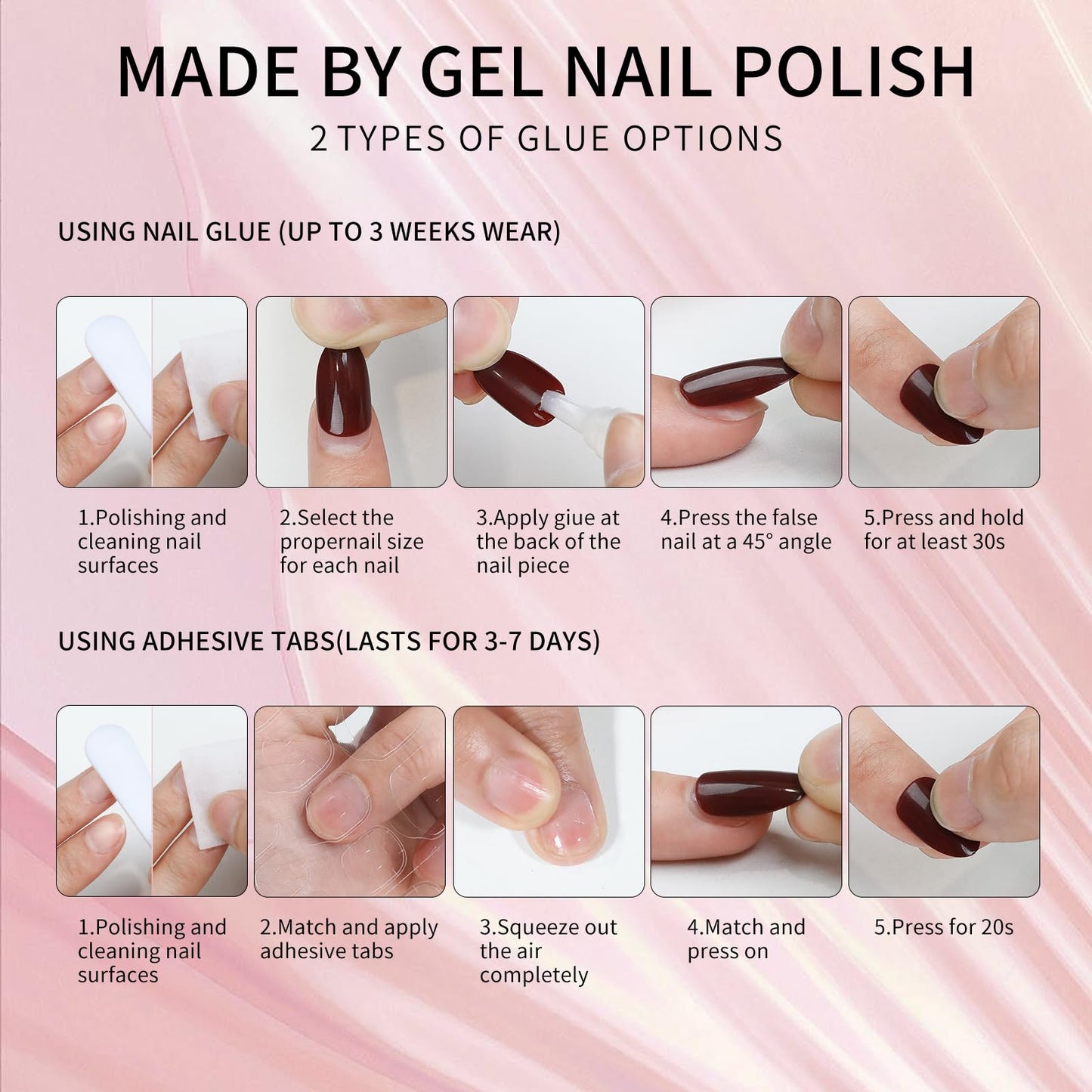 Dark Red Cat Eyes Press On Nails,12 Sizes - 24 Pcs Soft Gel Red Short Squoval Fake Nails Kit with Nail Glue, Natural Reusable Stick On False Nails for Women and Girls SK1058