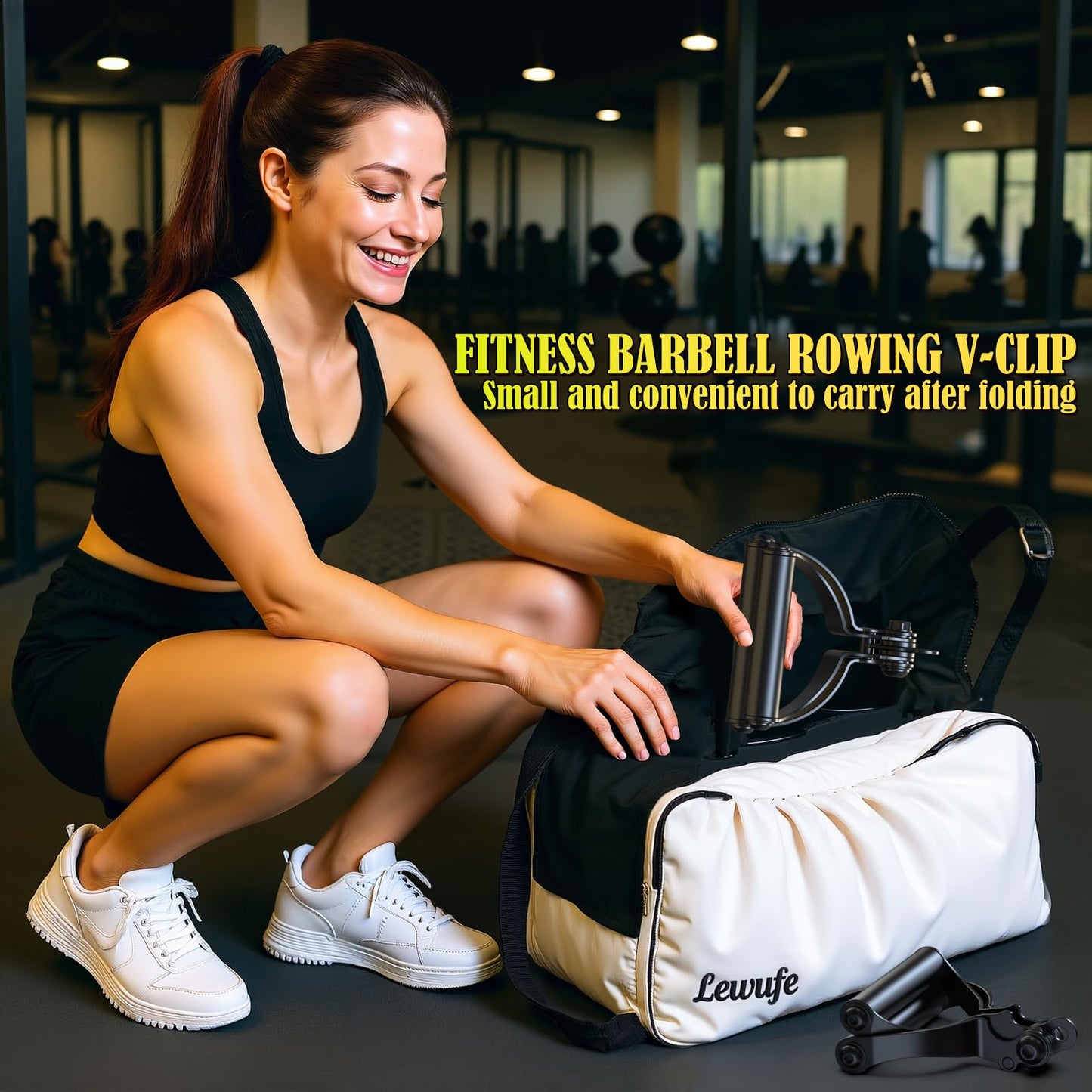 V Bar Landmine Attachment - T Bar Row Handle for Olympic Barbell, Multi-Grip V-Handle with Non-Slip Rubber Grip for Landmine Exercises, Seated Rows, Face Pulls, Strength Training (Fits 1" & 2"" Bars)"