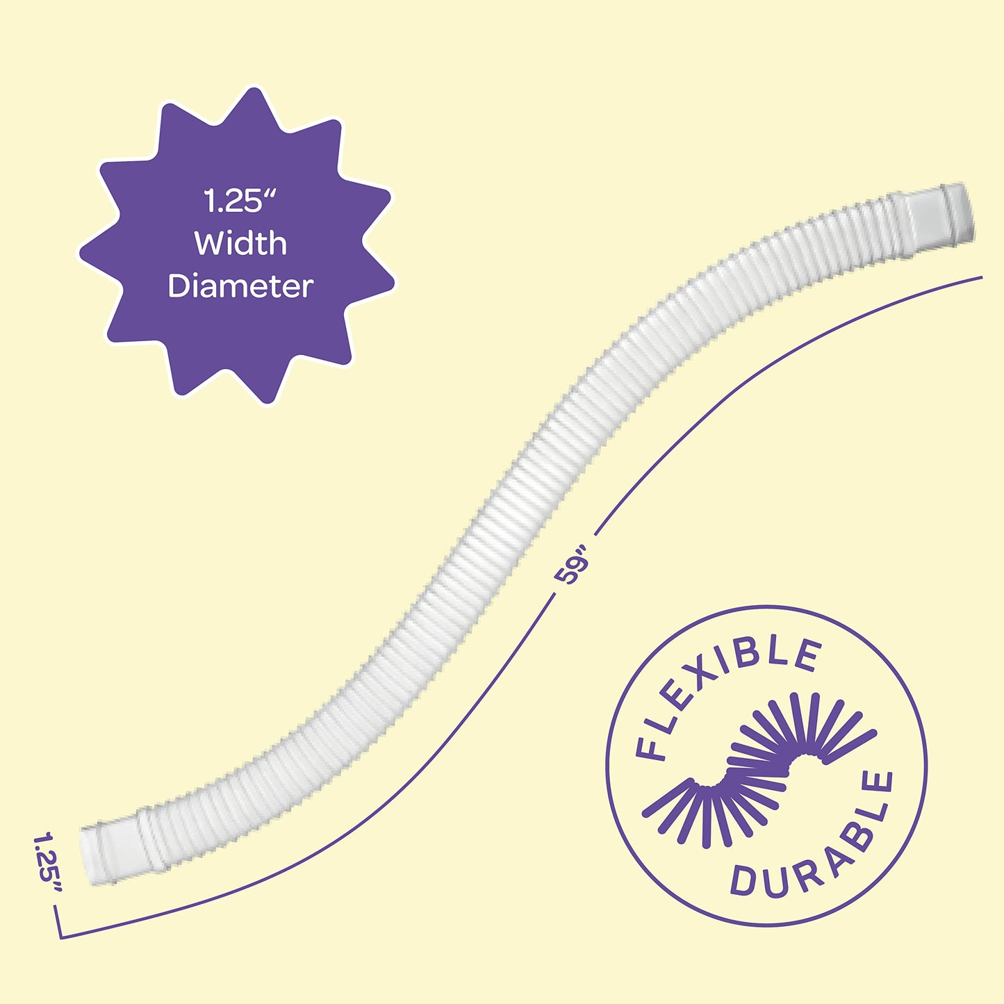 Replacement Hose For Above Ground Pools [Set of 4] 1.25" Diameter, 59" Long Accessory Pool Pump Replacement Hose - Filter Pump Hose Compatible with Intex Pump Models #607/#637