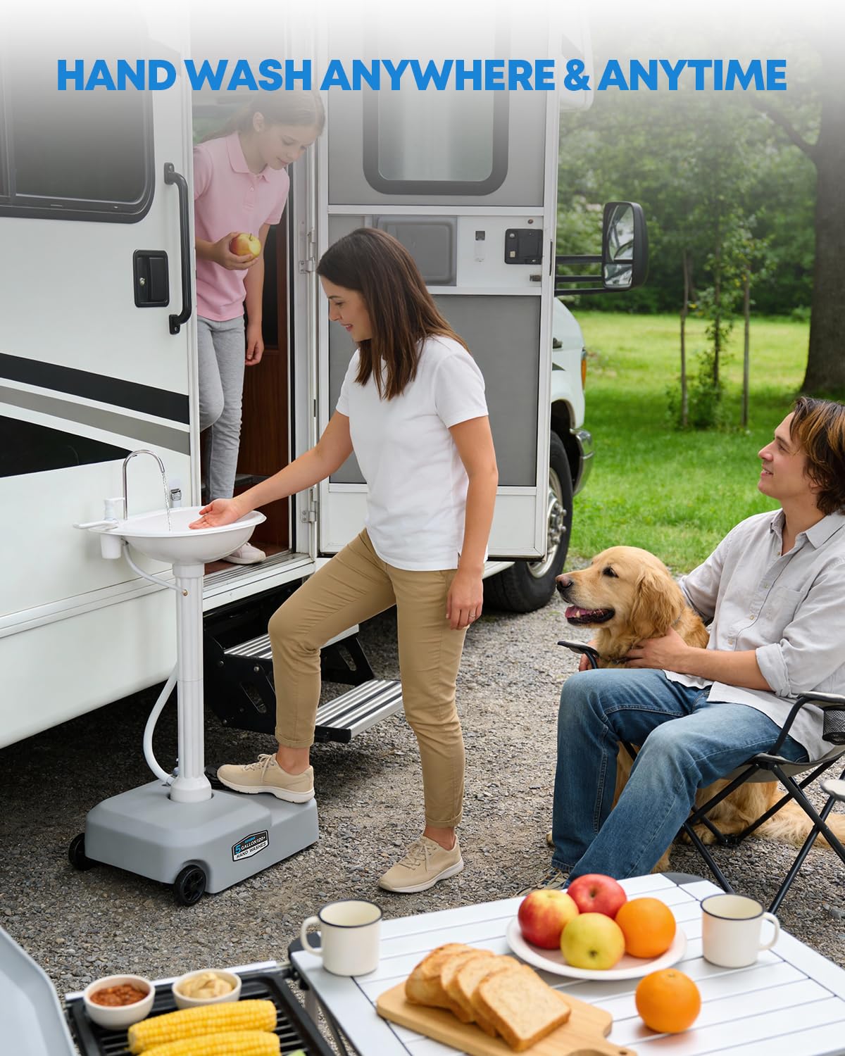 Kohree Portable Sink and Toilet Combo, 5 Gal Camping Sink Hand Washing Station & 5.8 Gal Camping Toilet, Detachable Wastewater Recycled, Perfect for Outdoor Camping RV Travel Boat Garden