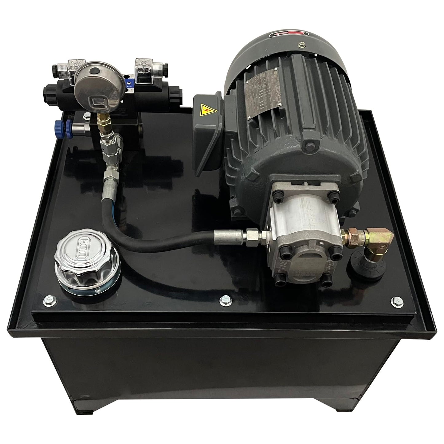 HQHAOTWU Small Hydraulic Station Gear Pump 220V Electric Hydraulic Pump Unit with 60L Tank Capacity, 5.8L/Min Rated Flow