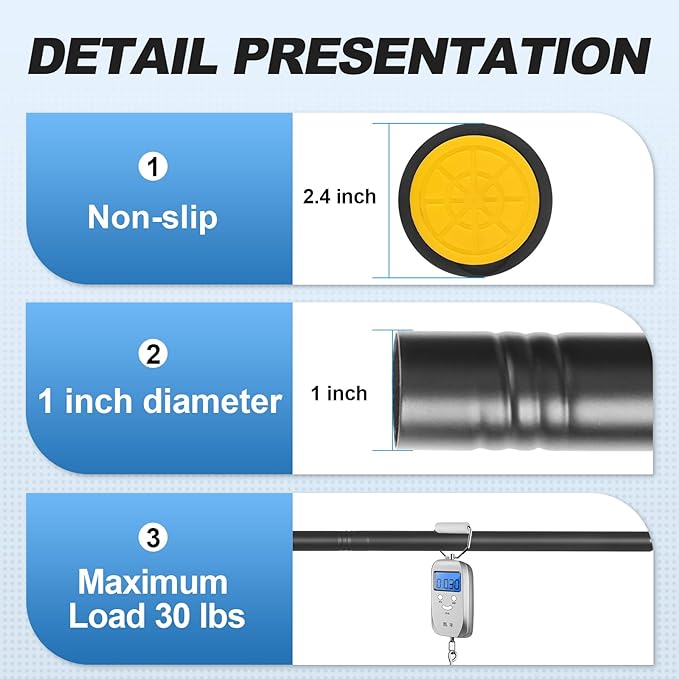 CorkLatta 2 Pack Black Shower Curtain Rod 31 to 68 Inch,1 Inch Diameter Adjustable Spring Tension Stainless Steel Telescoping Rod,Easy Install,No Rust