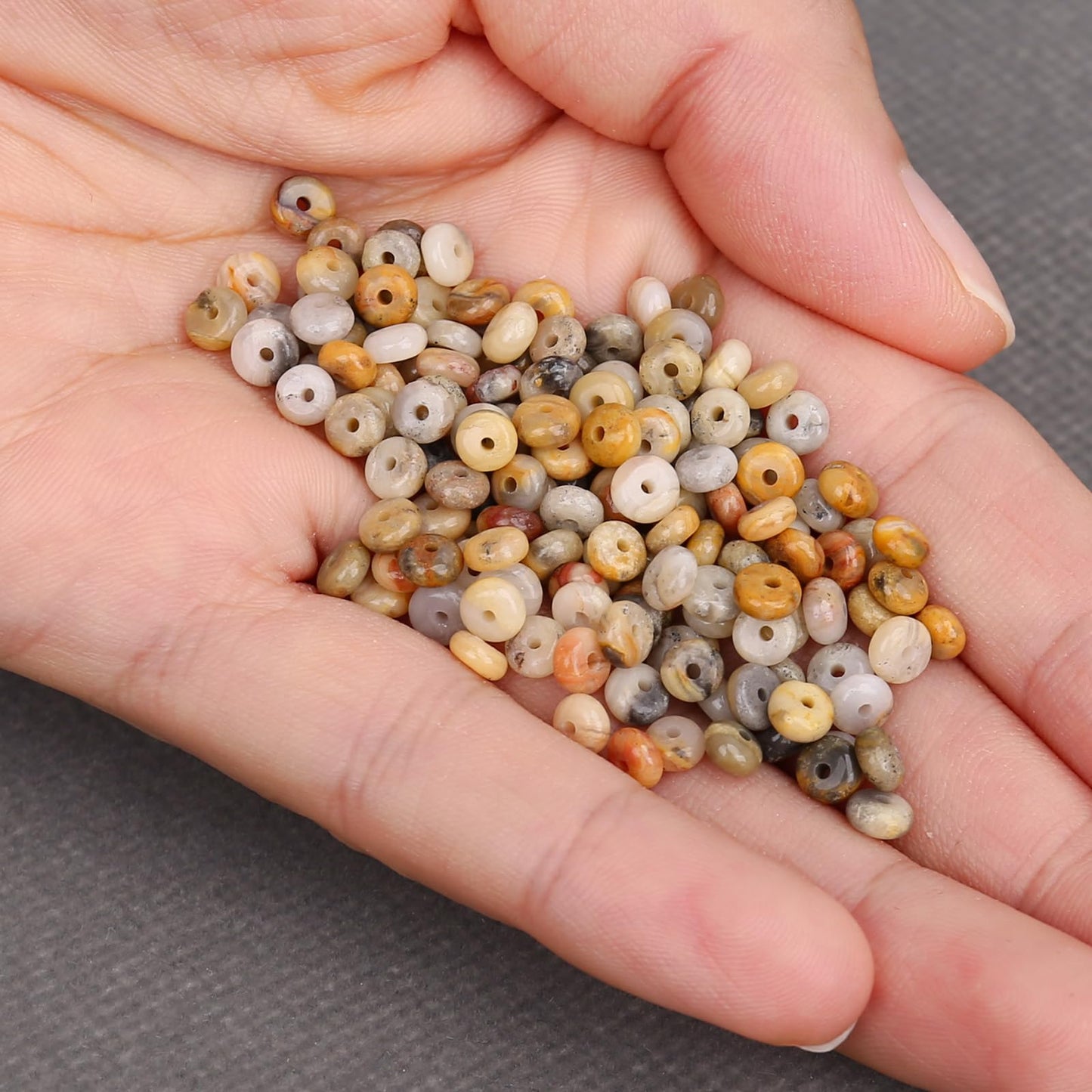 BONNY BOXX 1 Strand Natural 2 * 4mm Crazy Lace Agate Rondelle Beads, Natural Abacus Disk Stone Beads Loose Spacer Gemstone for DIY Bracelet Necklace Jewelry Making