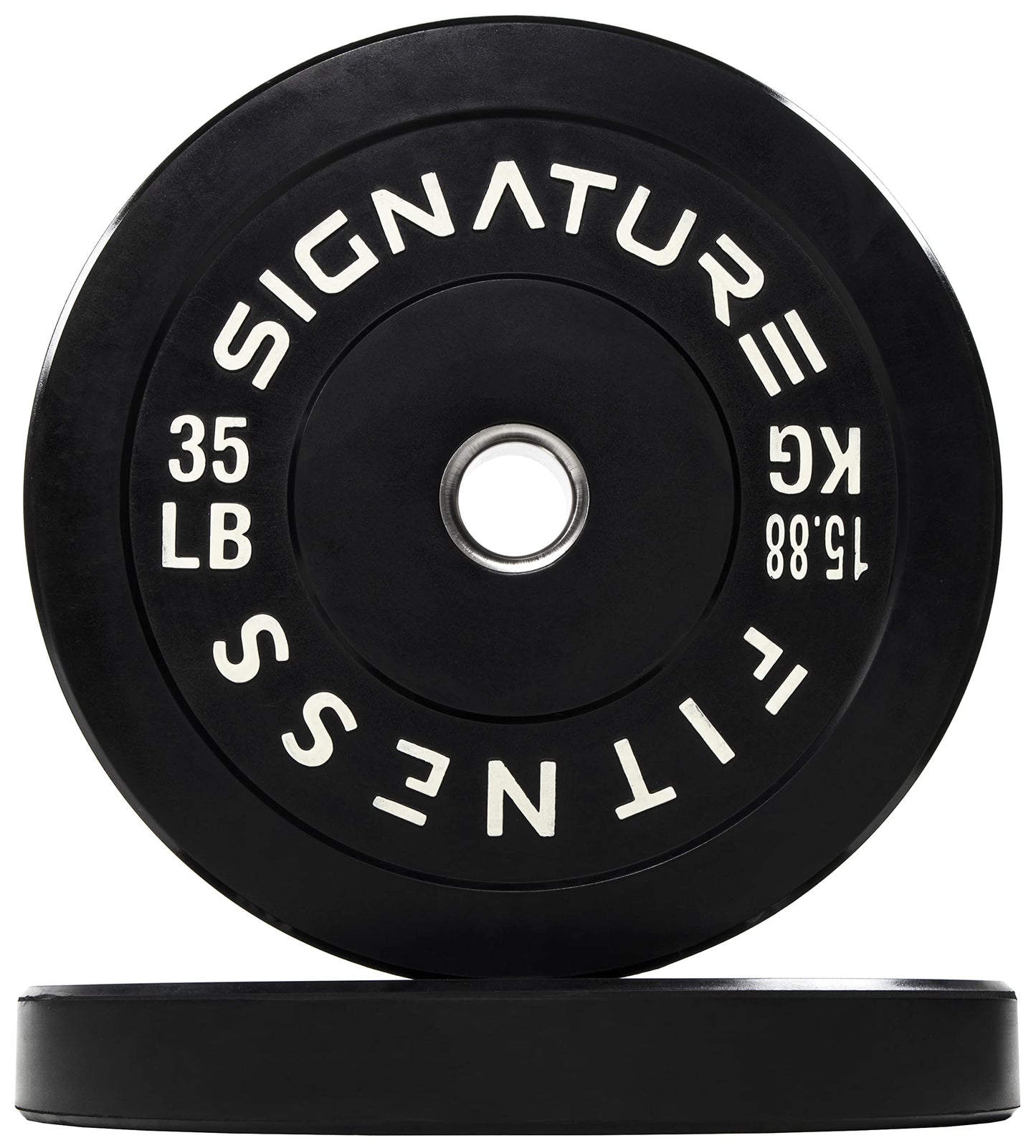 Fitvids 2" Olympic Bumper Plate Weight Plates with Steel Hub, 35LB, Pair
