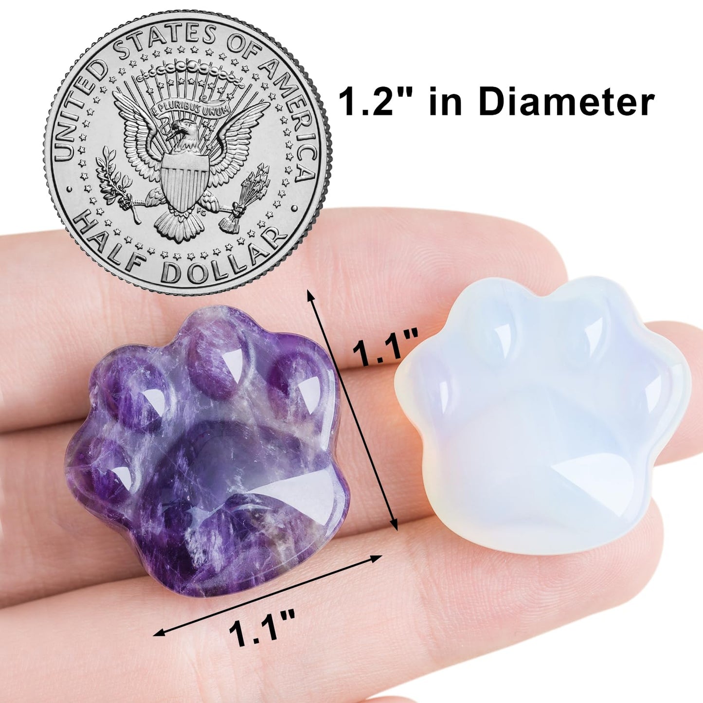 Cat Crystals and Healing Stones, Natural Stone for Anxiety Relief, Pocket-Sized Worry Stones for Stress Relief, Unique Gift for Crystal Cat Lovers Women Men Mother's Day Gifts (White)