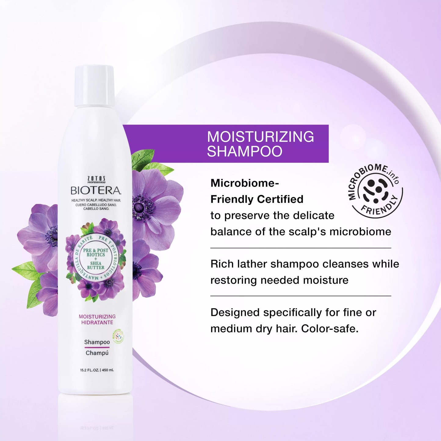 Biotera Moisturizing Shampoo | Hydrates & Moisturizes Dry, Medium, Fine Hair | Microbiome Friendly | Vegan & Animal Test Free | Paraben Free | Color-Safe | 32 Fl Oz