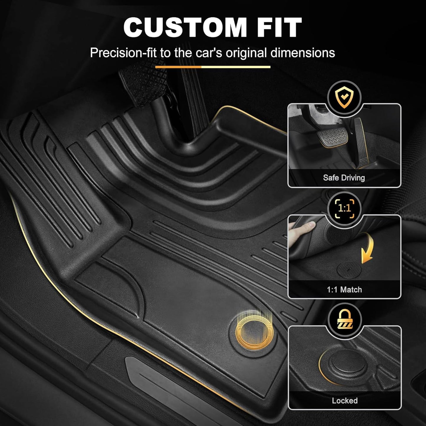 X6 Floor Mats & Cargo Liners Compatible with 2020-2025 2026 BMW X6 | AOMSAZTO All Weather Floor Mats for X6 Accessories Anti Skid Floor Liners Trunk Mat