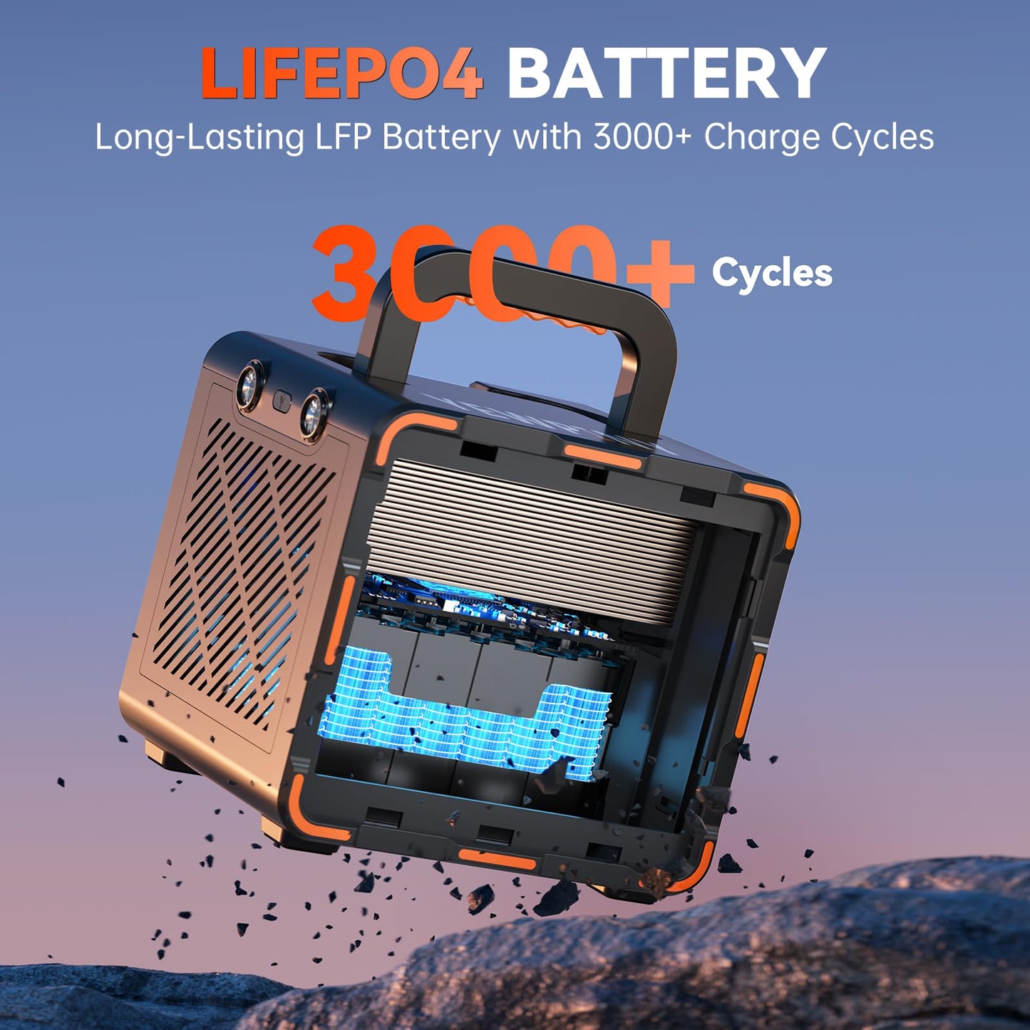 300W Portable Power Station, Solar Generator 259Wh, 70,000mAh LiFePO4 Battery with 65W USB-C PD&Pure Sine Wave AC, Solar Charging for Camping,Home Backup,Emergency Power(SOS Light & LCD Display)