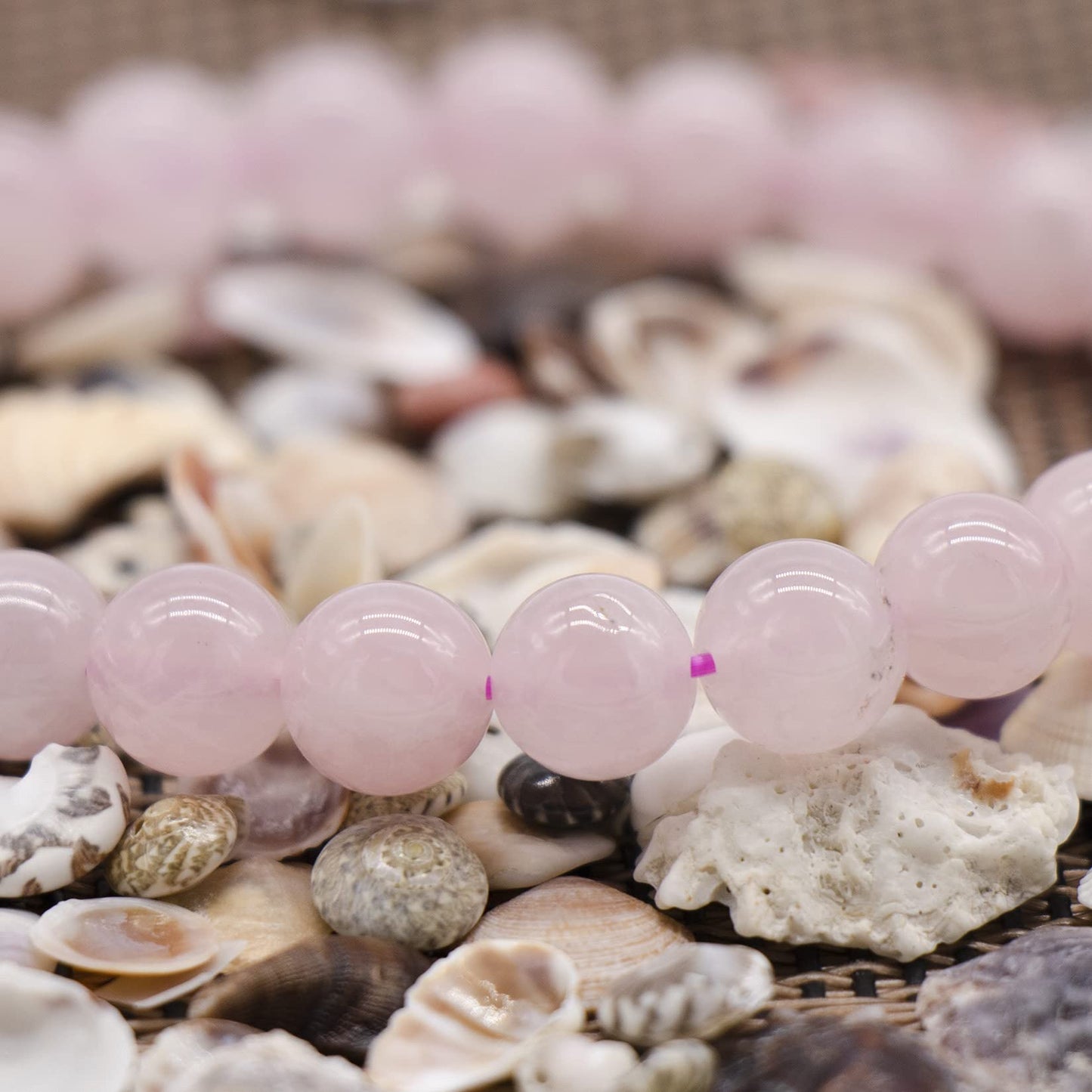 DAZCOLO 8mm Natural Gemstone Stretch Bracelet, Handmade Unisex Crystal Bracelets for Meditation, Yoga, Spiritual Healing & Positive Energy (Rose Quartz)