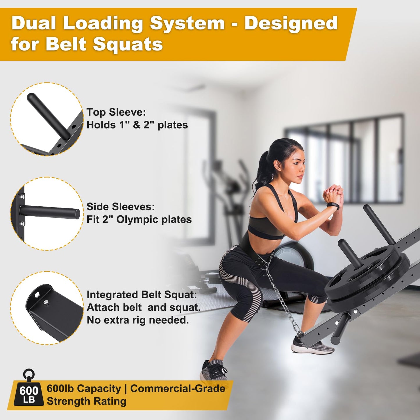 Kipika Power Rack Jammer Arms - Adjustable Height & Angle Lever Arm System for 2x2 Power Cages with 5/8" or 1"" Holes - Fits 2-Inch Olympic Plates - 1 Pair (‎for 2"" x 2"" Racks with 5/8"" or 1"" Holes)"