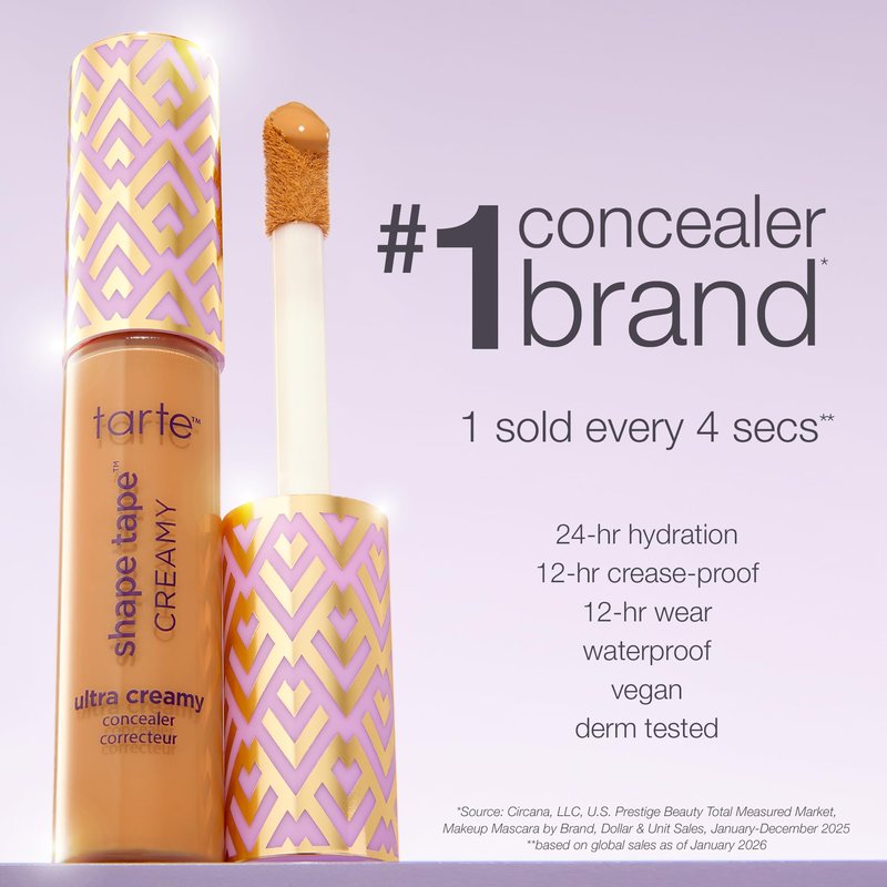 tarte shape tape creamy concealer – Full Coverage Makeup with Built-In Eye Cream, 24HR Hydrating Natural Moisturizing Matte Finish for Redness & Fine Lines, Vegan & Cruelty-Free, full size, 59W