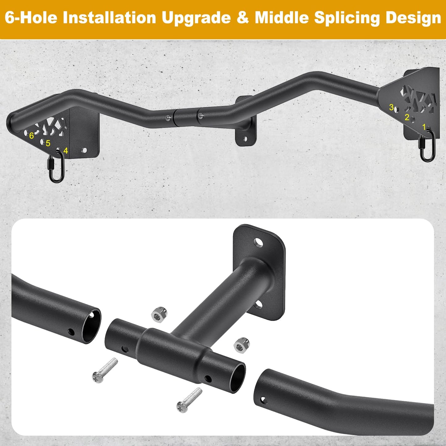 Kipika Heavy Duty Wall Mounted Pull Up Bar, Doorway Pull-Up Bar for Home Gym, Upper Body Strength Training (32" M Type)"