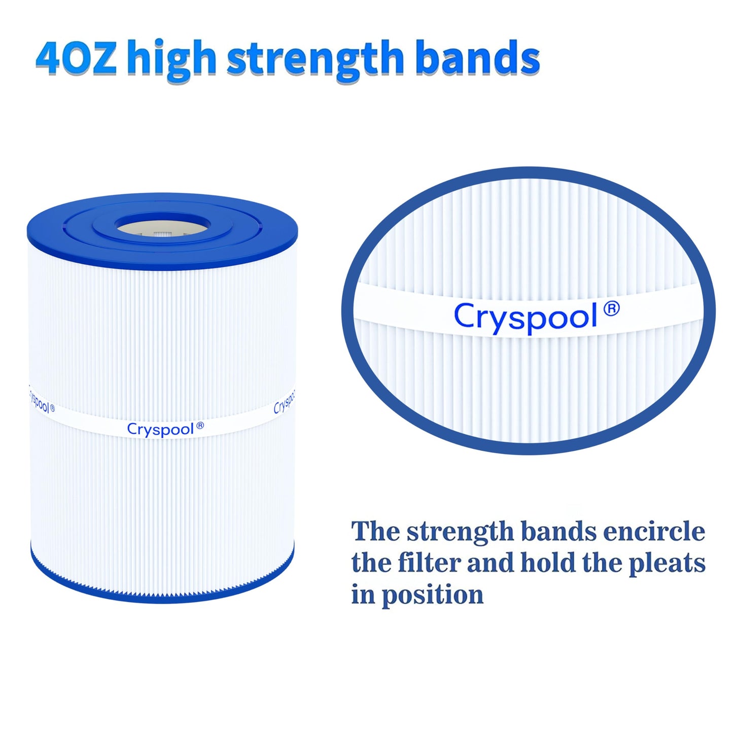 Cryspool® pwk65 Compatible with Watkins 31114, Hot Spot spa Filter, C-8465, FC-3960, 71827, 71828, Watkins 65 sq.ft hot tub Filter, 2 Pack