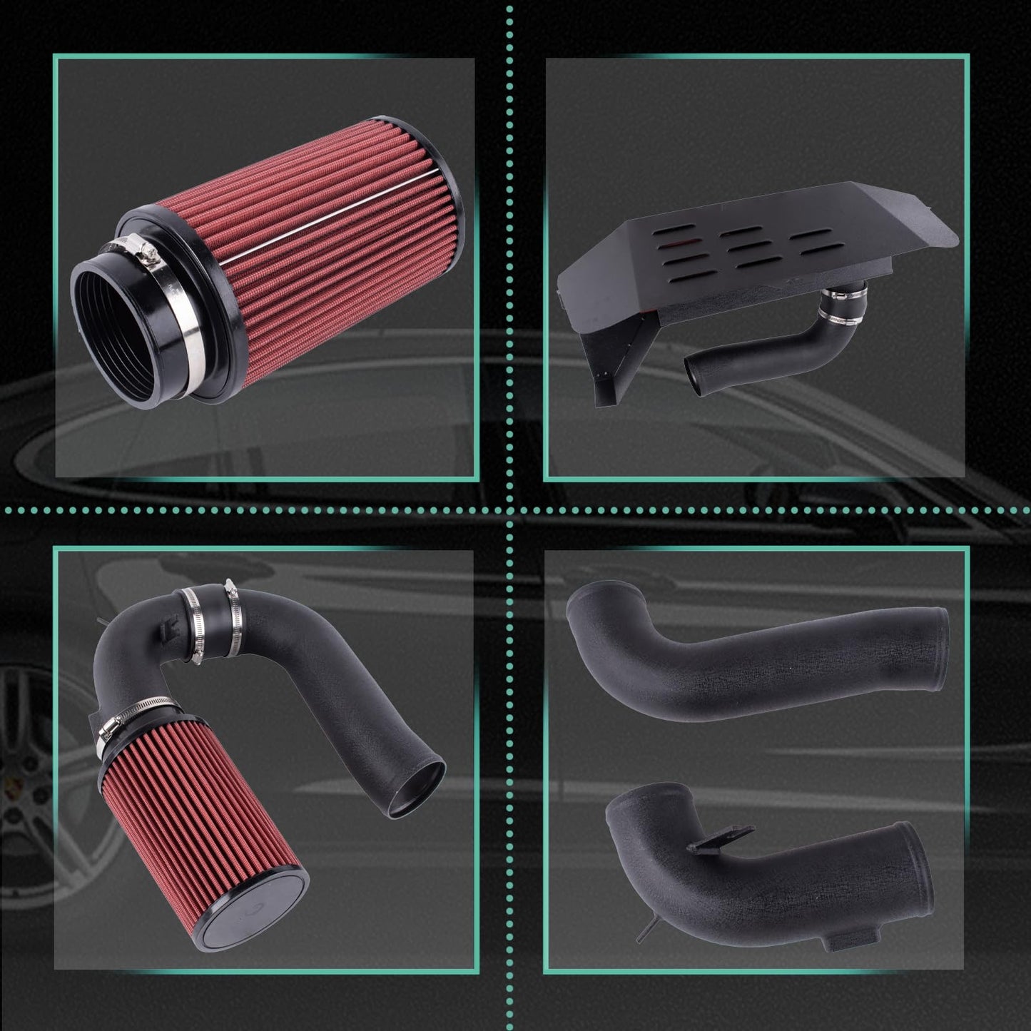 Cold Air Intake Kit with Heat Shield Suitable for BMW F30 220i 228i 320i 328i 420i 428i 2012–2016 N20 N26 2.0T Turbo Engine Replacement Upgrade Air Intake System