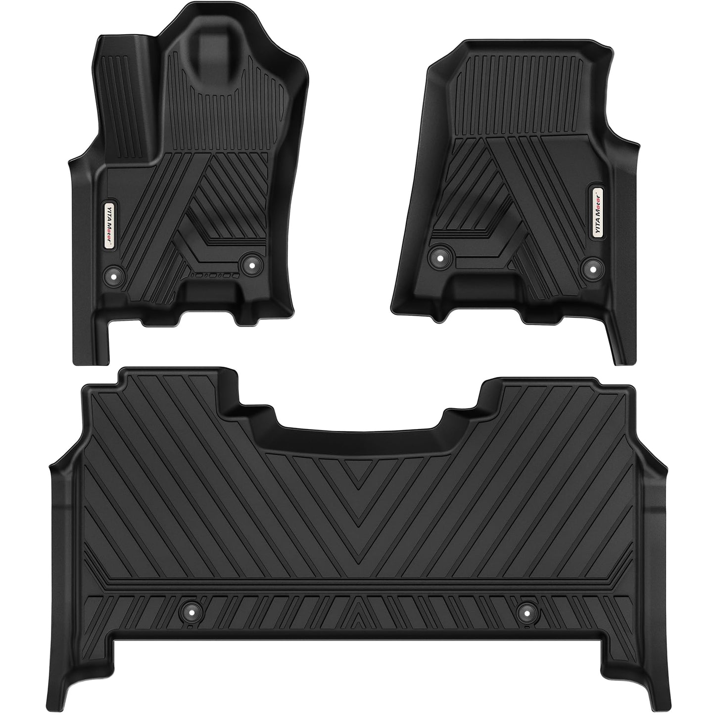 YITAMOTOR Floor Mats for 2025 2026 Ram 1500 Crew Cab with 1st Bucket Seat Rear Under-Seat Storage Box, TPE All Weather Custom Fit Floor Liner for Ram 1500 Accessories Car Mats, Black