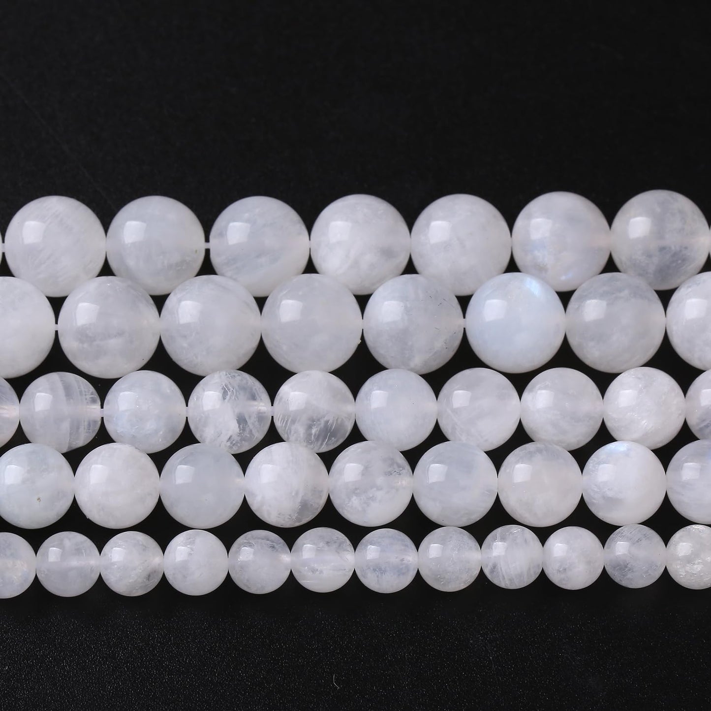 4MM 86PCS Natural Stone White Moonstone Gemstone Semi Precious Beads for Jewelry Making DIY Bracelet