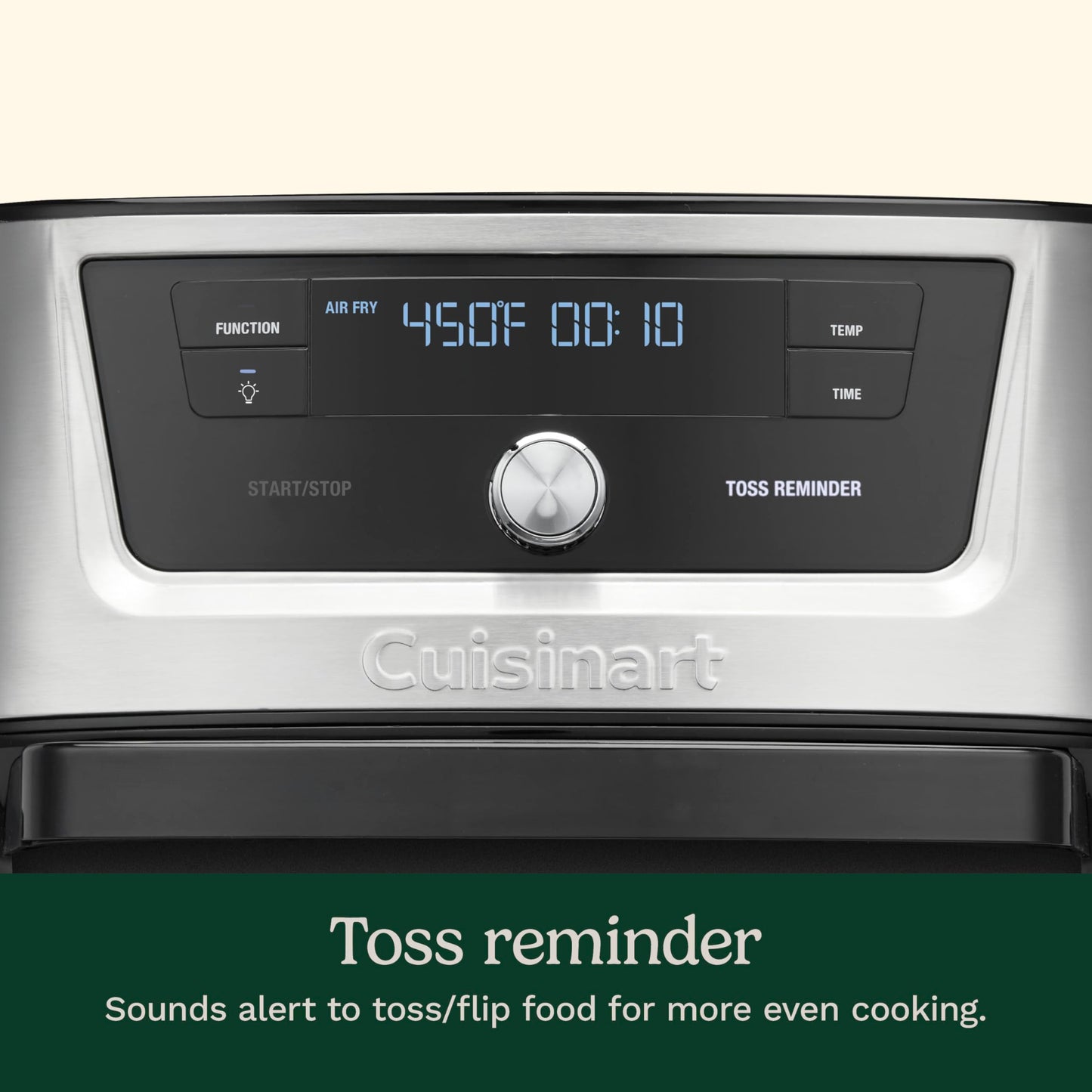 Cuisinart Air Fryer, 9-Quart Basket Stainless Steel Fryer Oven with 6 Presets to Roast, Bake, Broil, Air Fry, Dehydrate and Keep Warm, Dishwasher-Safe Parts, Quick & Easy Meals, AIRX-221, Black
