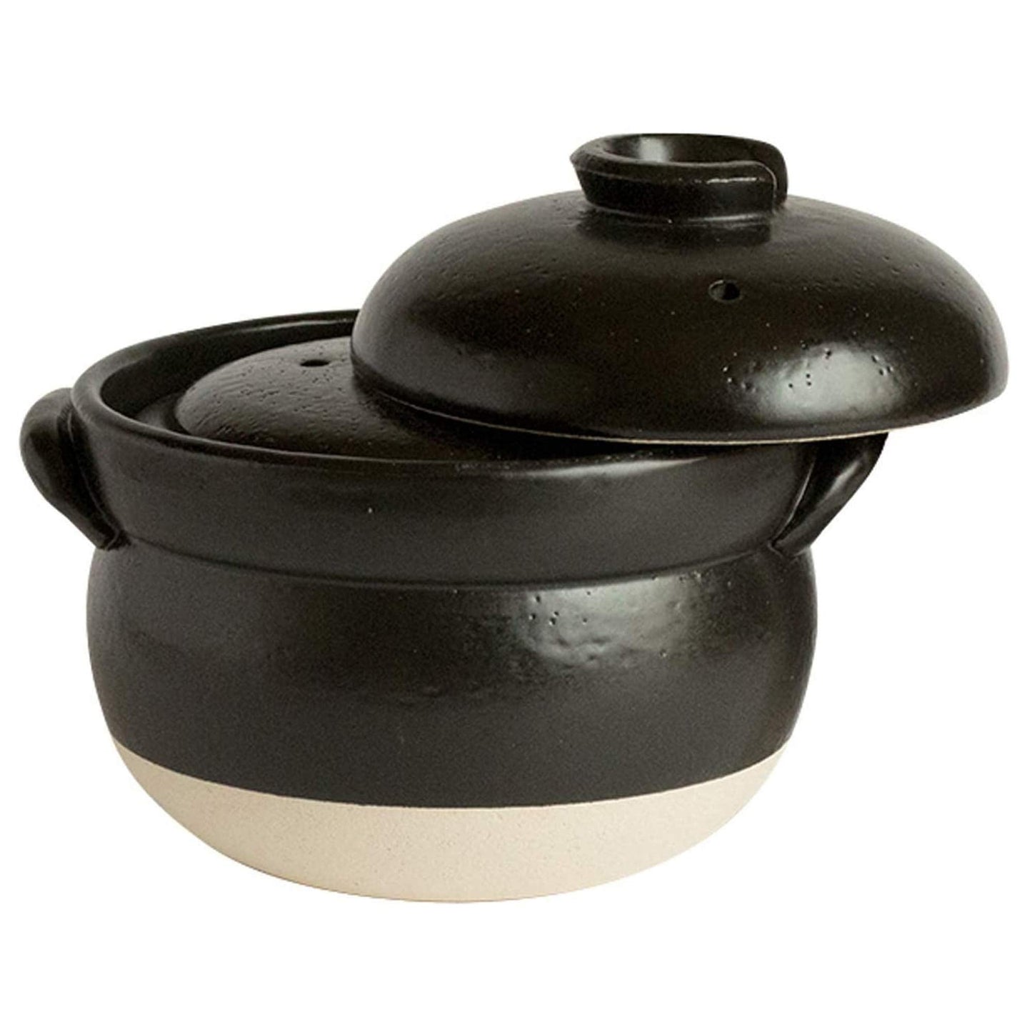 Japanese Donabe Rice Cooker, 3 Go, with Inner Lid, 1900ml, Made in Mie, Japan