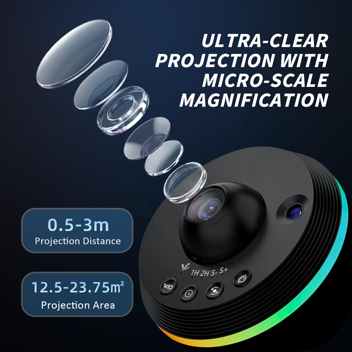 Ainael Galaxy Projector, Star Projector Home Planetarium Space Ceiling Starry Sky Night Light with Light Strip, Meteor and Galaxy Projector for Kid Adult Bedroom Christmas Gift
