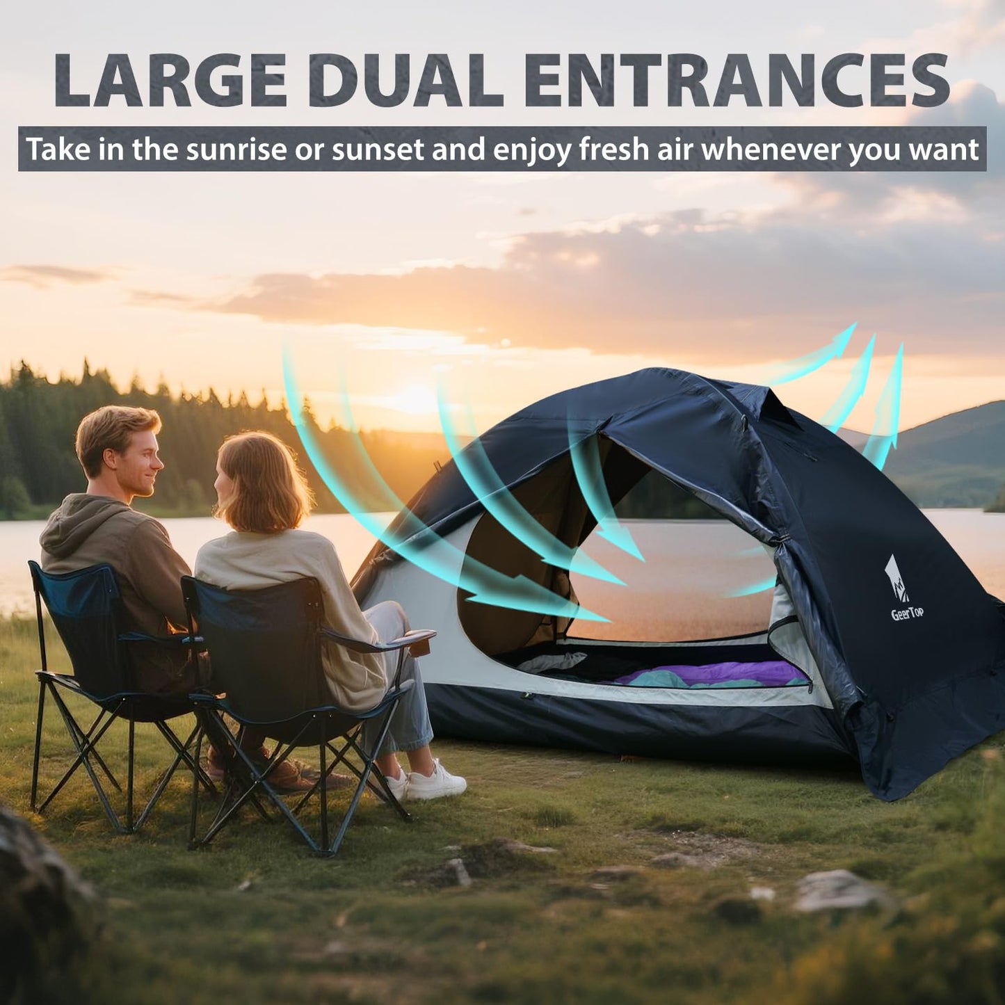 GEERTOP 2 Person Backpacking Tent Waterproof Lightweight 4 Season Outdoor Double Layer Tent for Camping Hiking Mountaineering