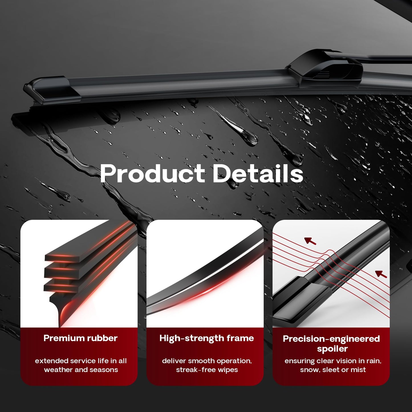 BERG REGEN 22"+21" Windshield Wiper Blades Replacement for Toyota Tacoma 2005-2016, Nissan Pathfinder 1996-2004, Honda Pilot 2009-2015, Jeep Grand Cherokee 2011-2021 –Genuine OEM Quality (Set of 2)