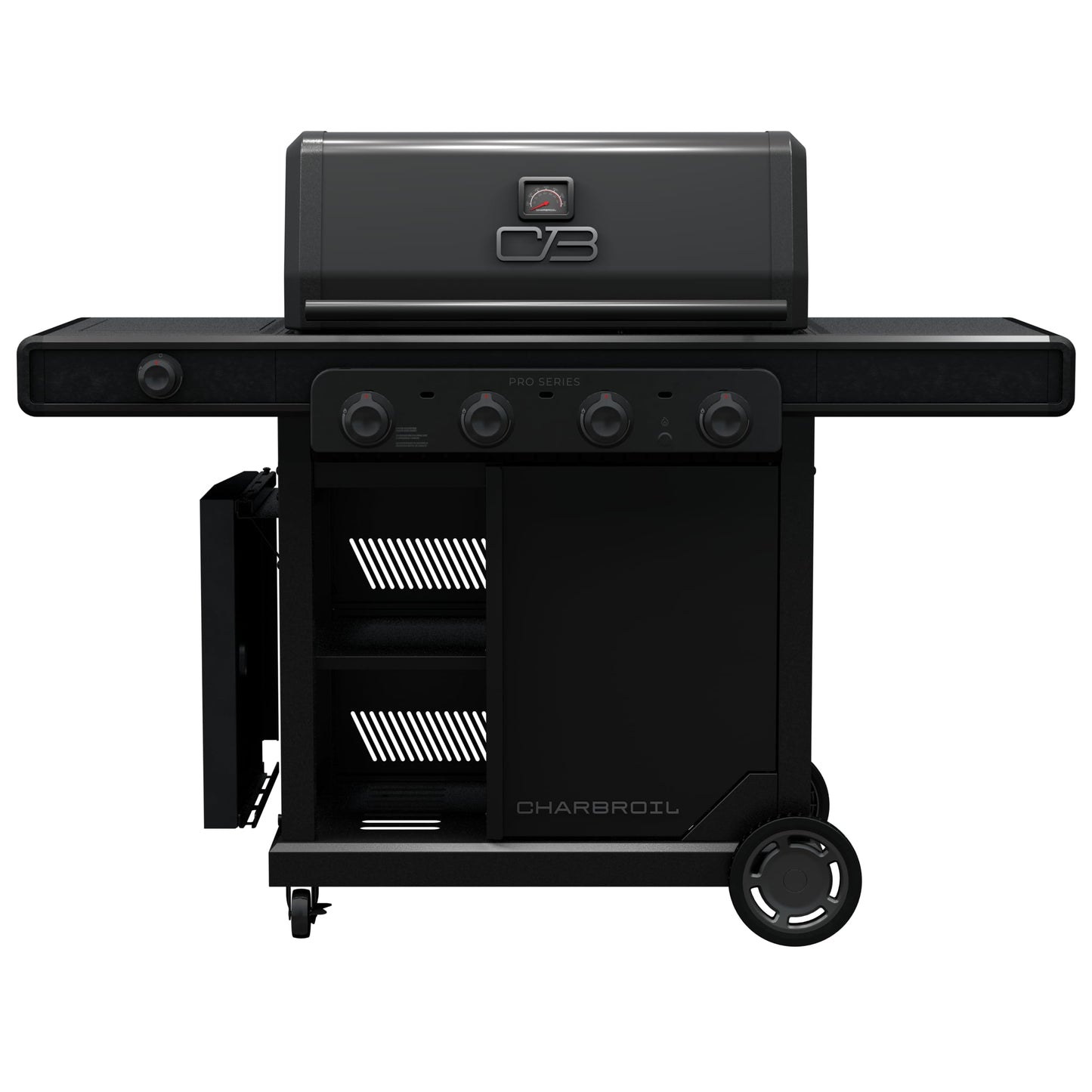 Charbroil Pro Series with Amplifire Infrared Technology 4-Burner Propane Gas Grill Cabinet with Side Burner, Black - 463281024