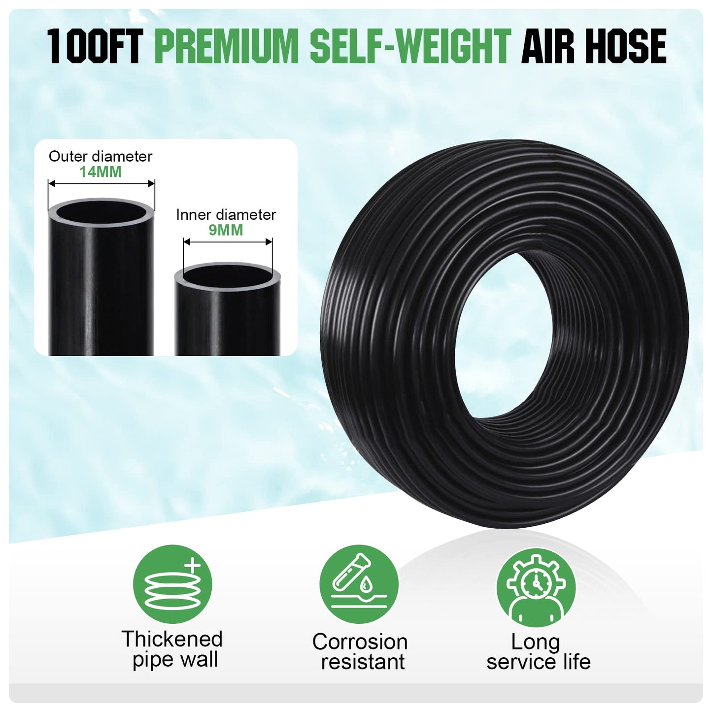 Pond Aerators 5.76CFM Aerartion System for Up to 3 Acre 3/4 HP Compressor 100'Weighted Tubing 2 Diffusers for Outdoor Ponds Water Oxygen Circulation