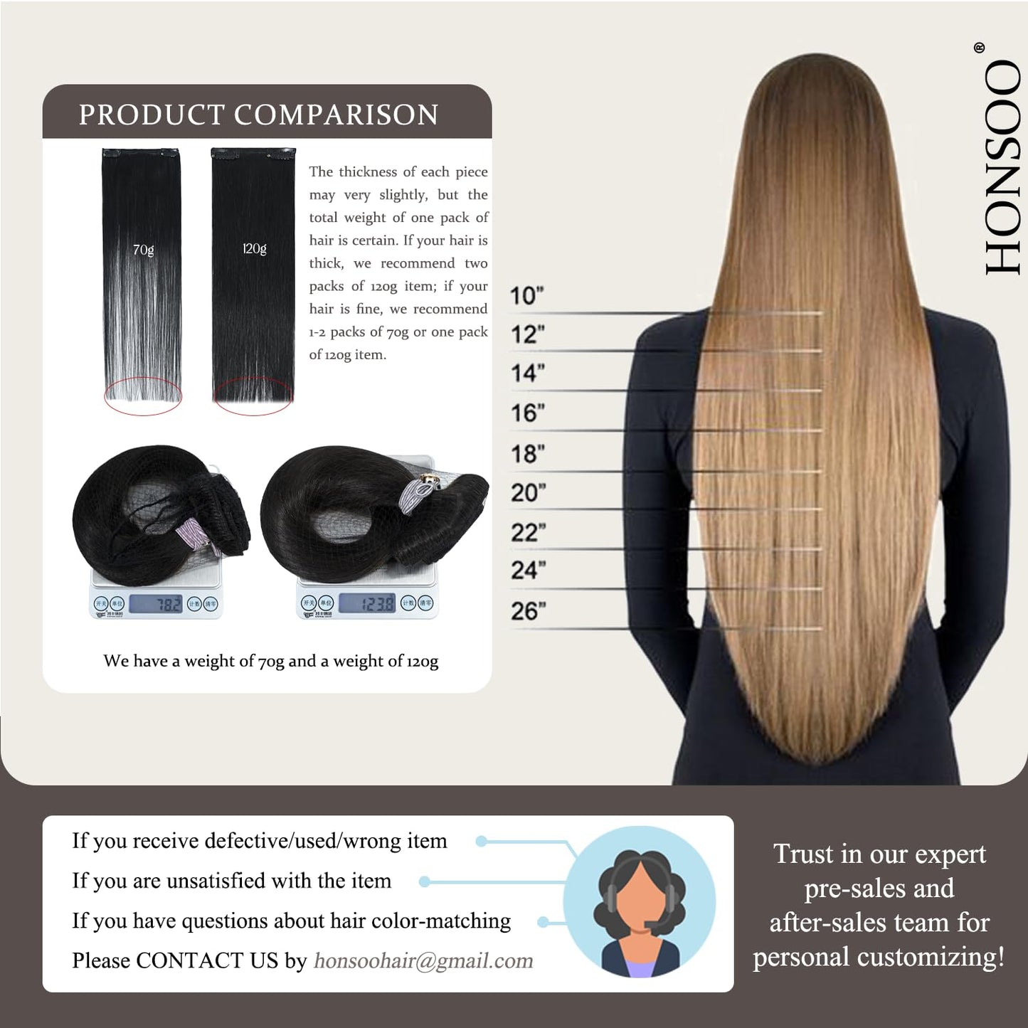Honsoo Seamless Clip In Real Human Hair Extensions Dark Brown to Blonde 70g 7pcs 12inch Balayage Soft Human Hair For Women No Shedding