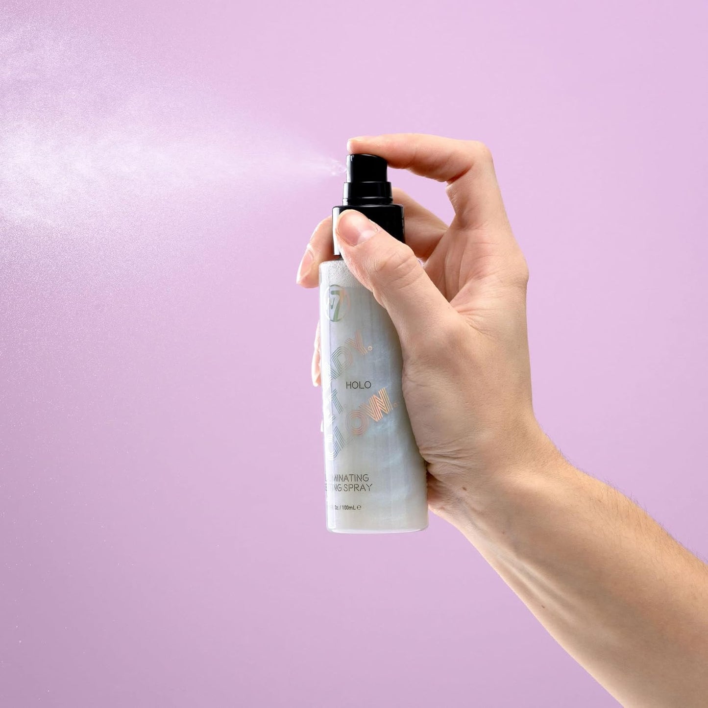 W7 Ready Set Glow Makeup Setting Spray - Shimmer Finish - Long-Lasting, Ultra-Fine Formula (Holo)