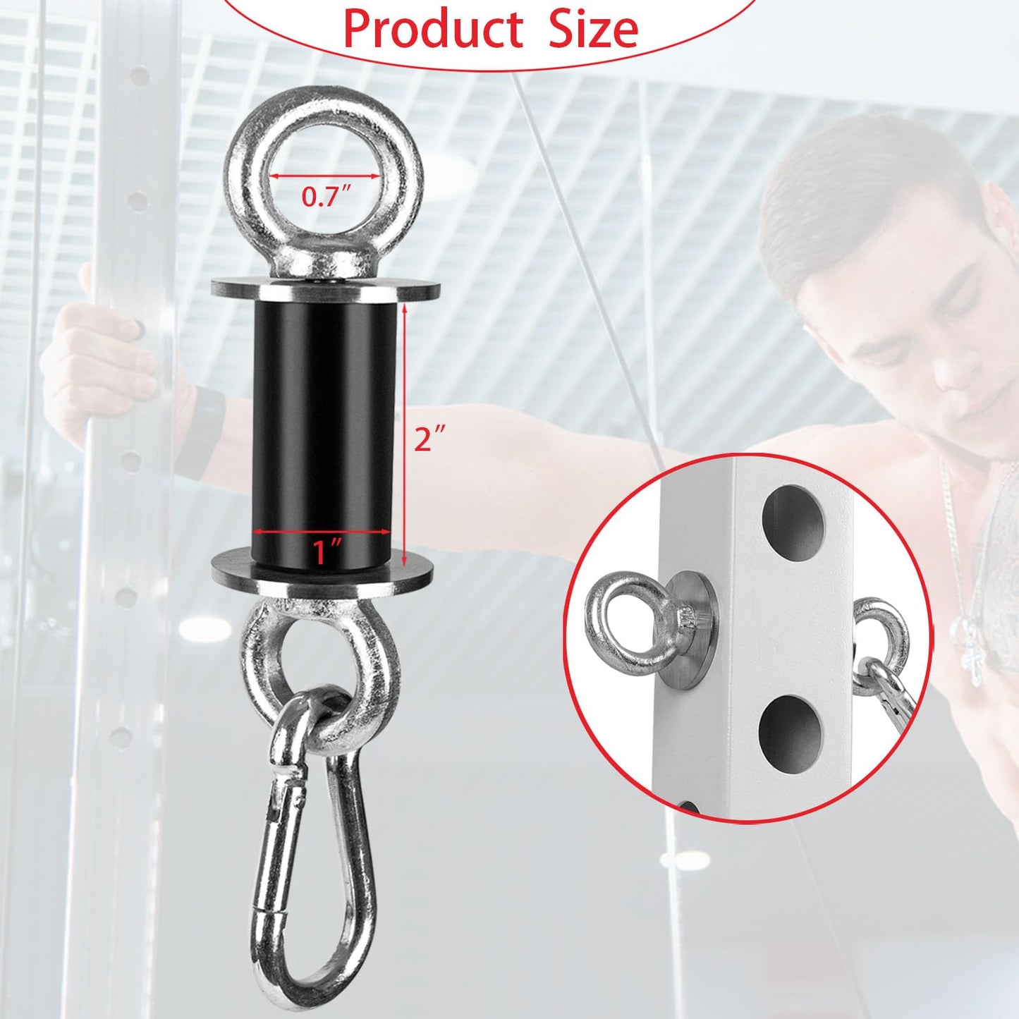 Ertuohg 2PCS Power Rack Attachments, Heavy Duty Squat Rack Attachments, Power Rack Shackle Band Attachment for Strength Training, Resistance Band Accessories Fits 1" Holes"