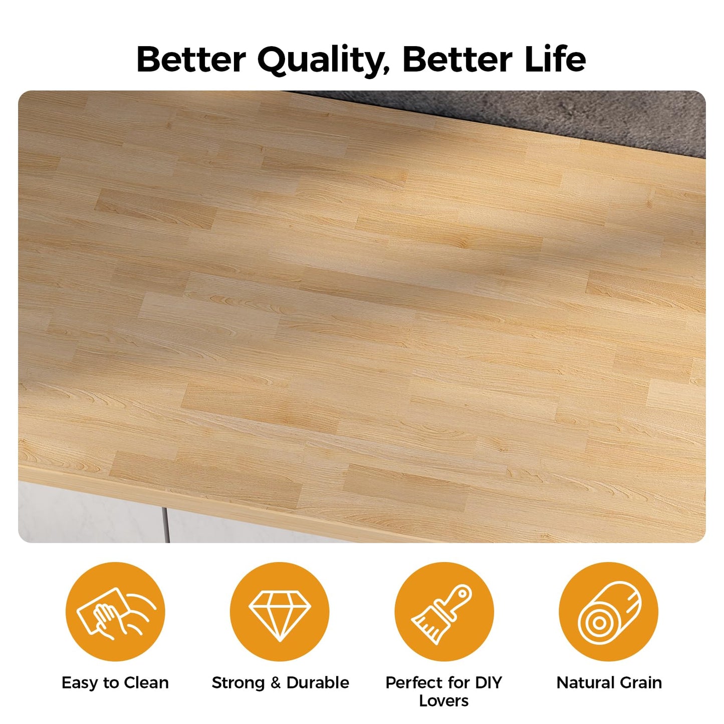 Butcher Block Island Countertop for Kitchen - 6ft L x 39"W Solid Wood Butcher Block Table Top, Unfinished Wooden Slab Counter Top for Washer Dryer/Desktop/Workbench/Bar, 1.5in Thick