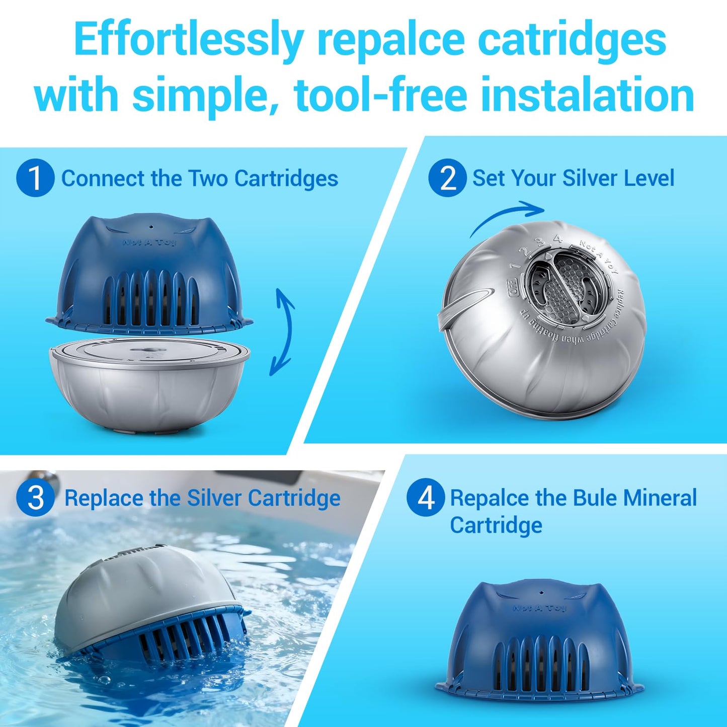 CGECGE Hot Tub Cartridges Replacement for Frog Ease Floating System UP to 600 Gallons,3 Packs
