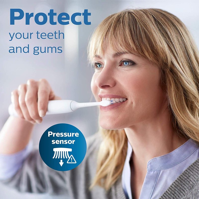 Philips Sonicare ProtectiveClean 6500 Rechargeable Electric Toothbrush, with Pressure Sensor, 3 Cleaning Modes, SmarTimer and QuadPacer, 14-Day Battery Life, Charging Travel Case, White, HX6462/05
