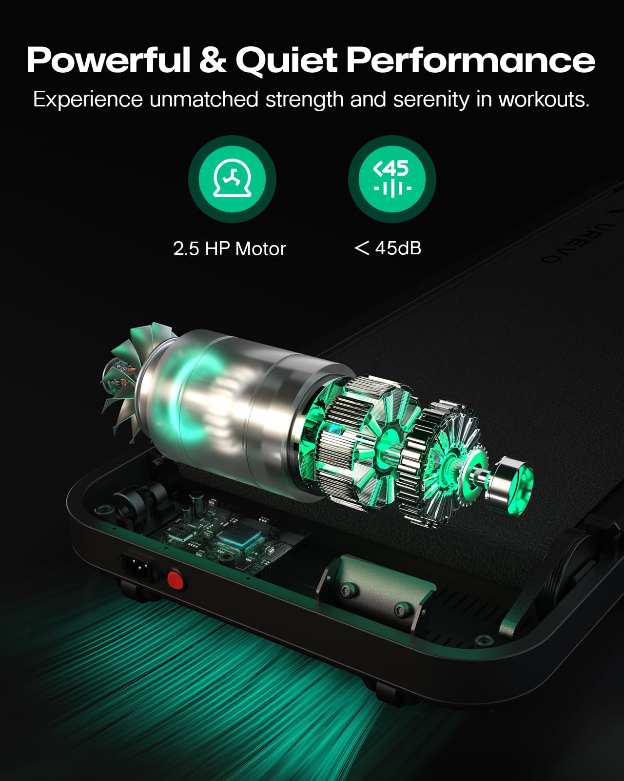 URUREVO Smart Walking Pad, Quiet Under Desk Treadmill with APP & Remote, Portable Shock-Absorbing Walking Jogging Machine, Sleek Compact Design for Home Office Fitness