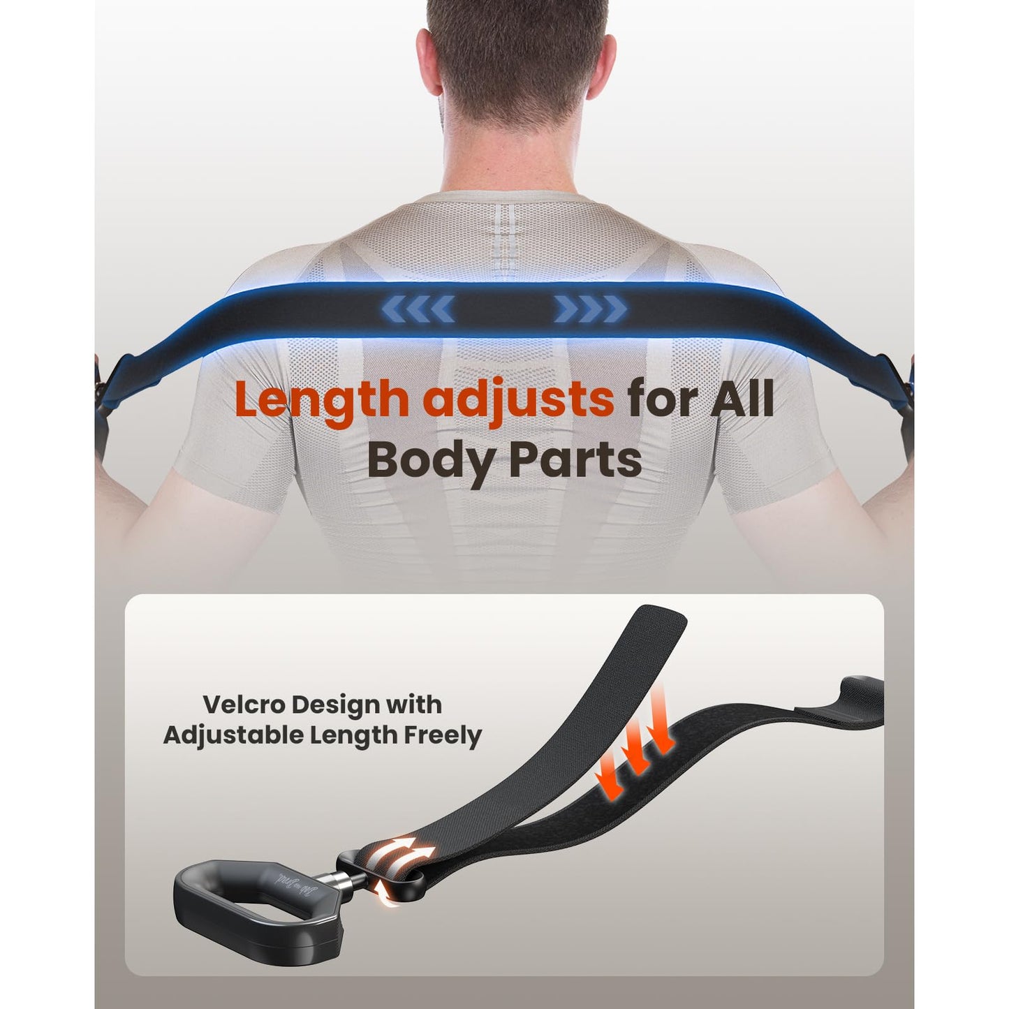 BOB AND BRAD Massage Gun with Massage Strap for Hard to Reach - Dual-Mode Percussion & Compression Massager for Muscle Recovery, Pain Relief in Back & Shoulders, FSA-HSA Eligible, Pain Relief Gift
