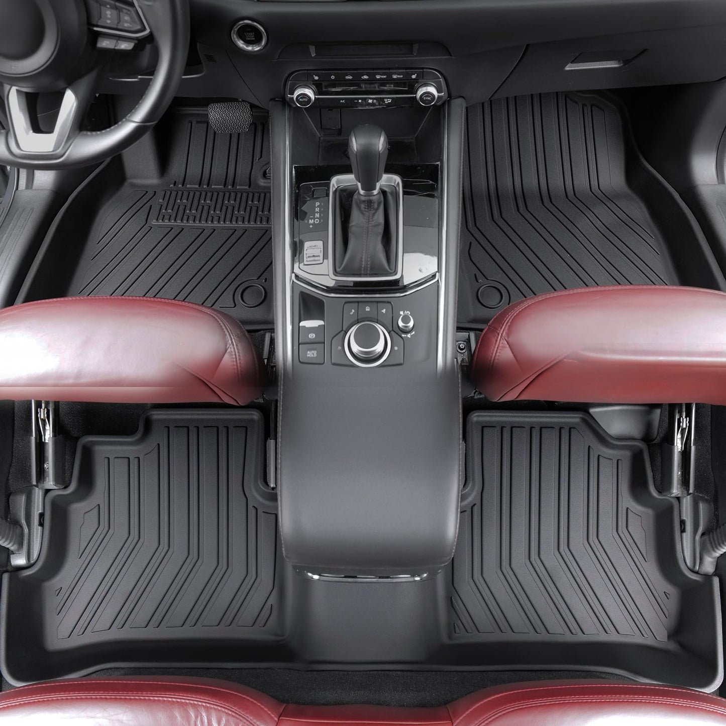 GALVAGNITE Floor Mats for Mazda CX-5 2017-2025, All Weather Floor Mats Trunk Cargo Liner with Backrest Protectors and Door Sill Guards Accessories, Full Coverage Set