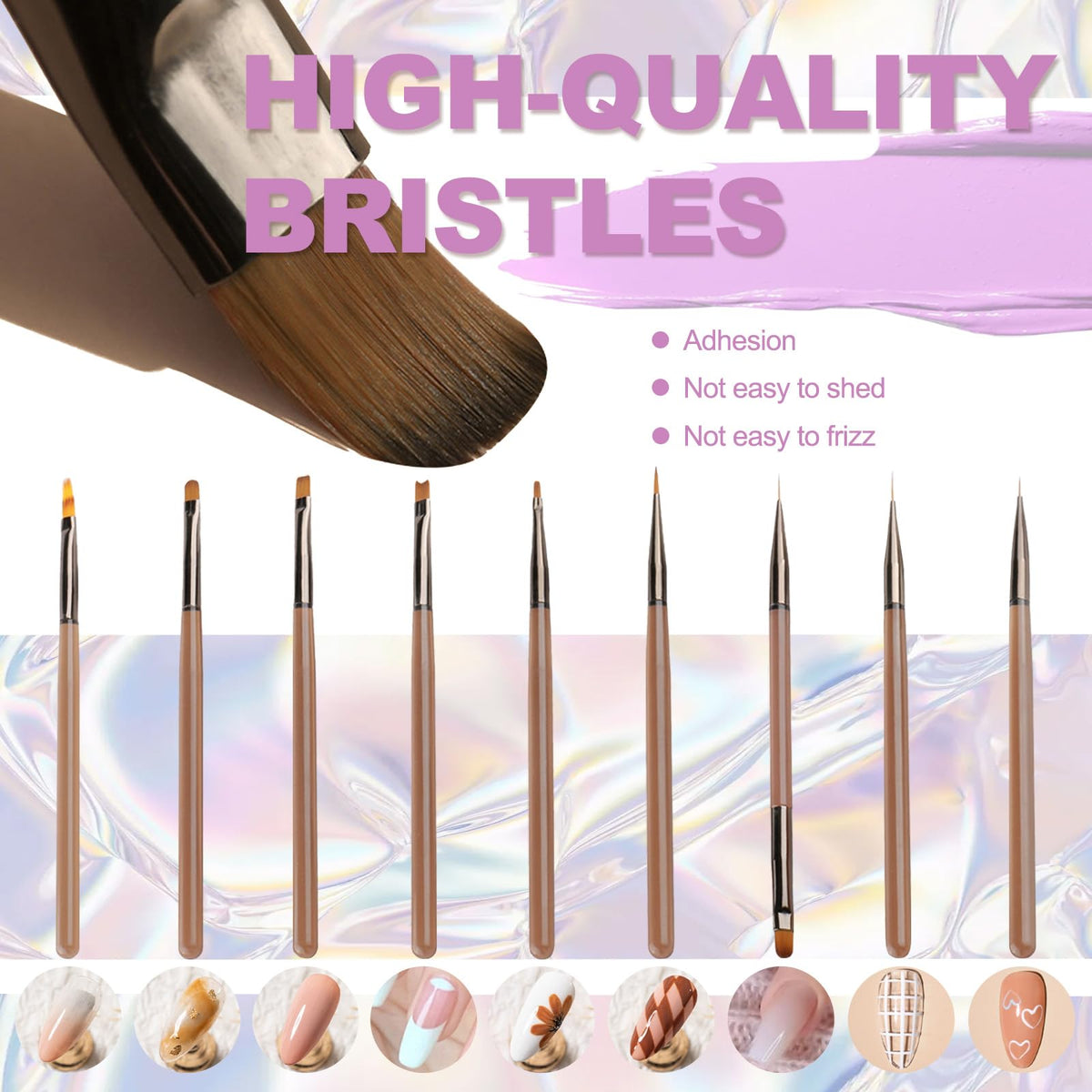 MKNZOME Patting Gel Polish Set, 6 Color Gradient Painting Gel Blooming Nails with Grabbing Pen, 100 Nail Sponges for Ombre, Nail Art Brushes, for Ombre French Manicure DIY Design, C