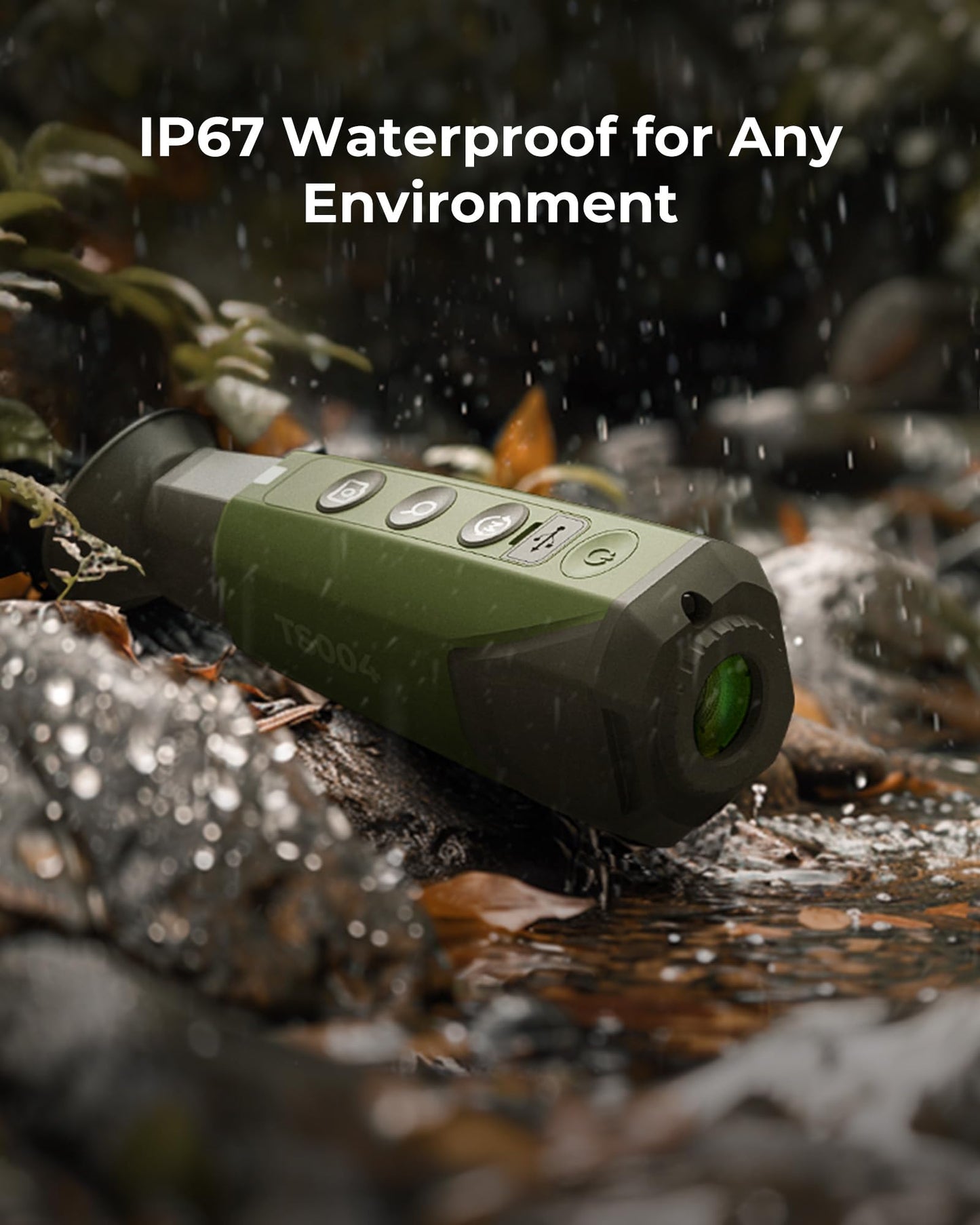 TOPDON TS004 Thermal Imaging Monocular, 320 x 240 TISR 256 x 192 IR Resolution, Supported Wireless Connection, 13mm 50Hz Thermal Night Vision with 11h Battery Life, IP67 Monocular for Hunting