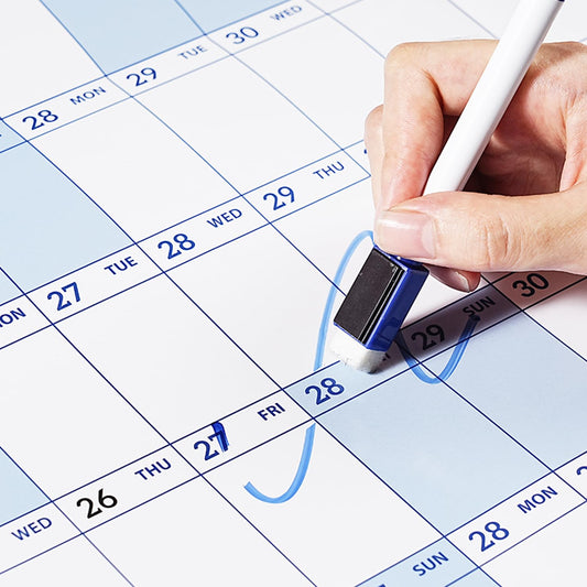 2026-2027 Dry Erase Wall Calendar - July 2026- June 2027, 35.2" x 50", Extra Large Yearly Wall Calendar 2026-2027, 12-Month Note Section & 365 Daily Block, 10 Round Stickers, Perfect for Home, Office and School