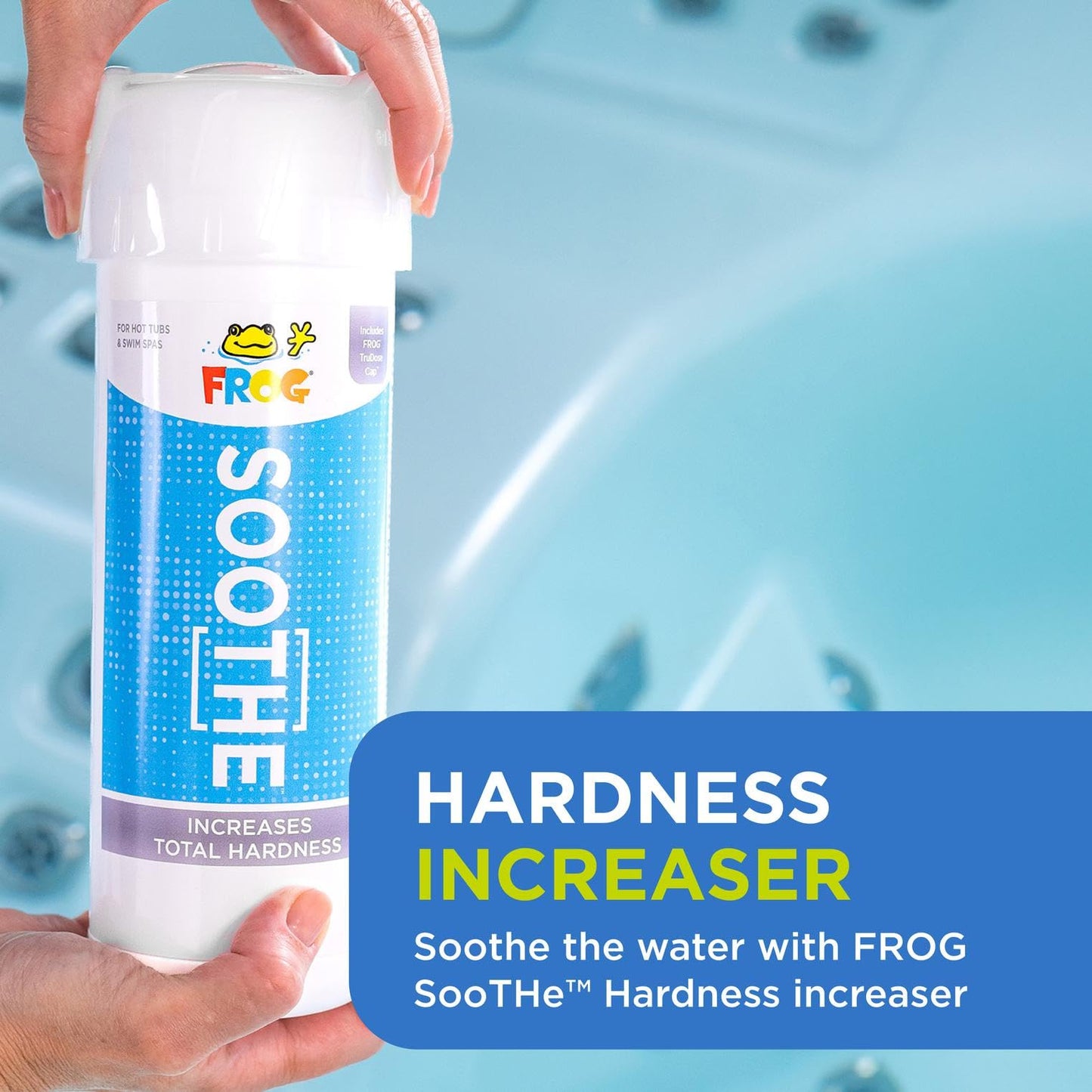 FROG Soothe Calcium Total Hardness Increaser for Hot Tubs and Swim Spas - 2 lb Bottle with TruDose Measuring Cap for Easy Maintenance & Balancing - 2 Pack