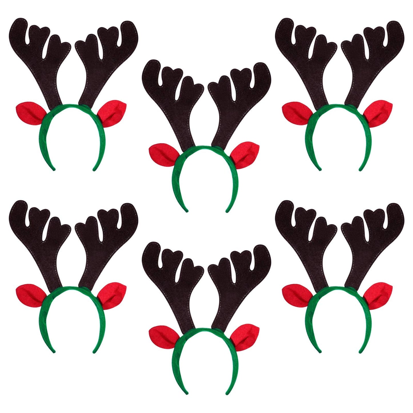 Lurrose 6Pcs Christmas Headbands Reindeer Antlers Hair Hoops Reindeer Ears Headbands Festival Headdress Hair Band for Adults