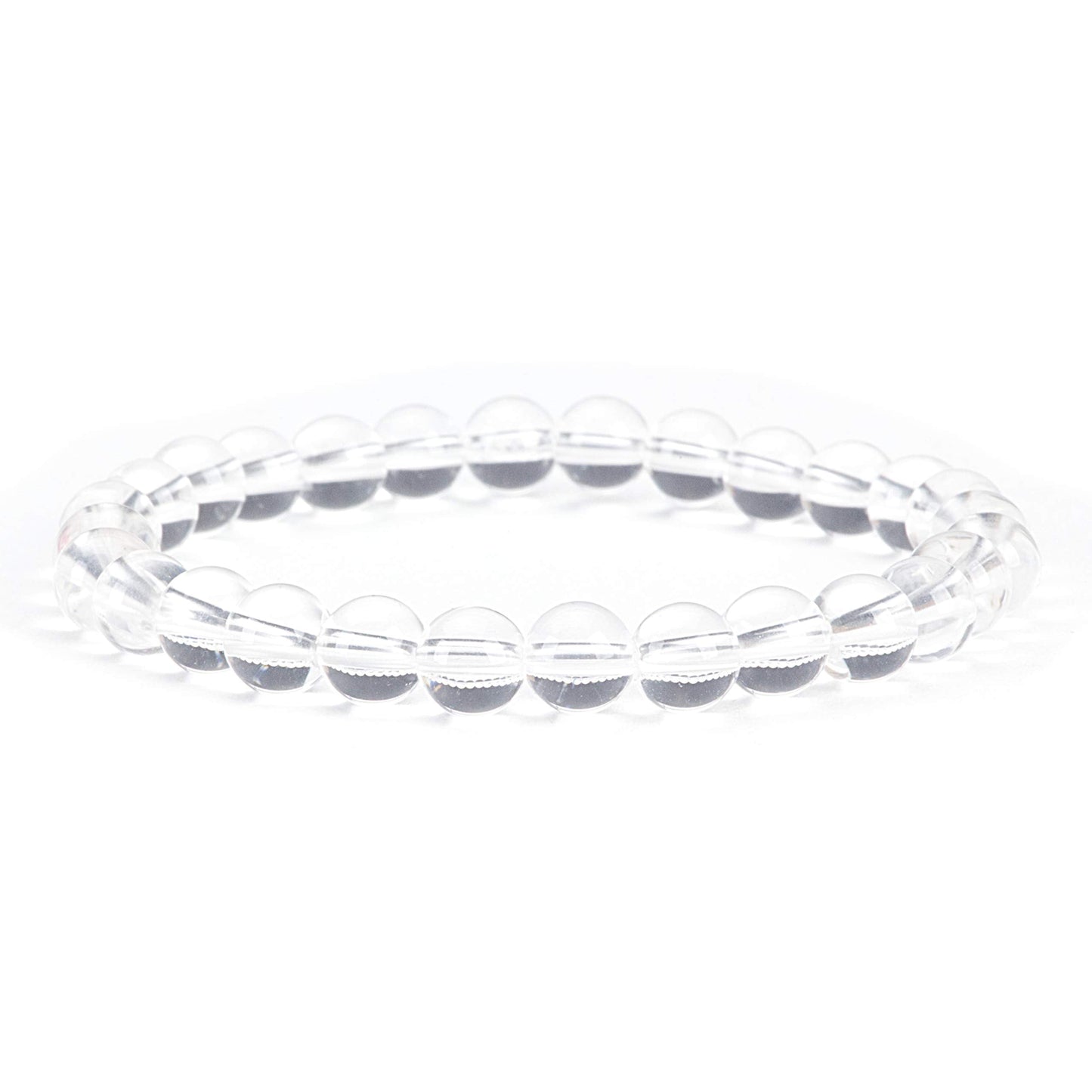 Cherry Tree Collection - Small, Medium, Large Sizes - Gemstone Beaded Bracelets For Women and Men - 6mm Round Beads (Clear Quartz - Medium)