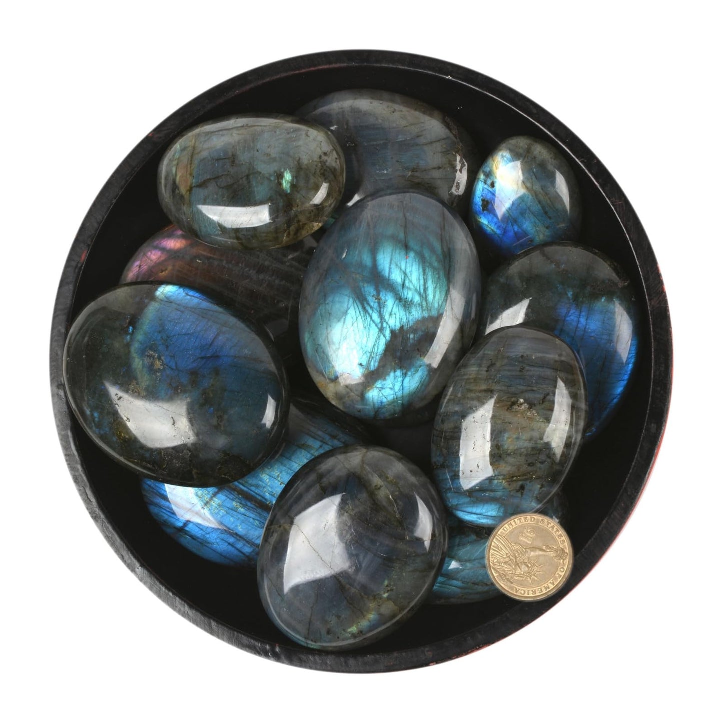 Justinstones 1LB Labradorite Tumbled Polished Natural Crystal Healing Pocket Stones Rock Collection